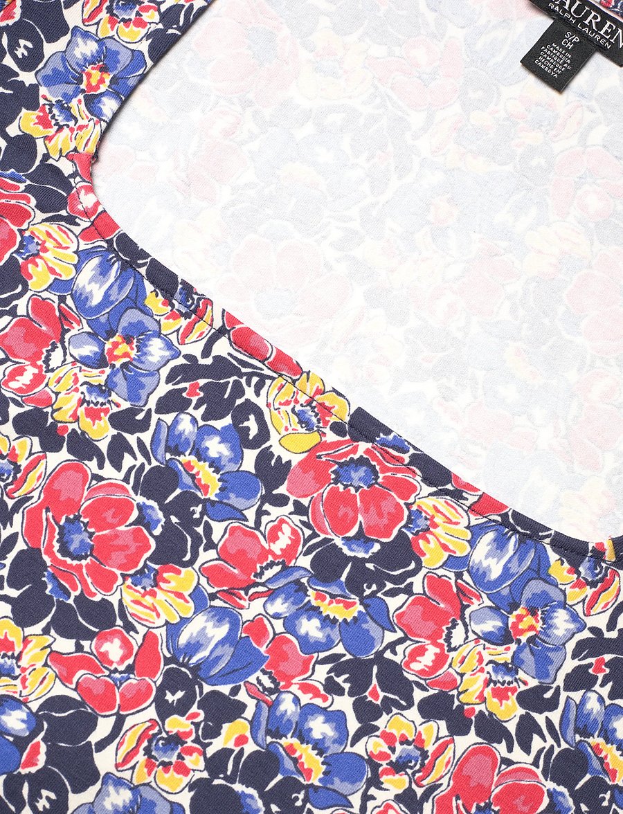 Lauren Ralph Lauren - Floral Cotton Jersey Square-Neck Top - t-shirts - cream/red/blue - 5