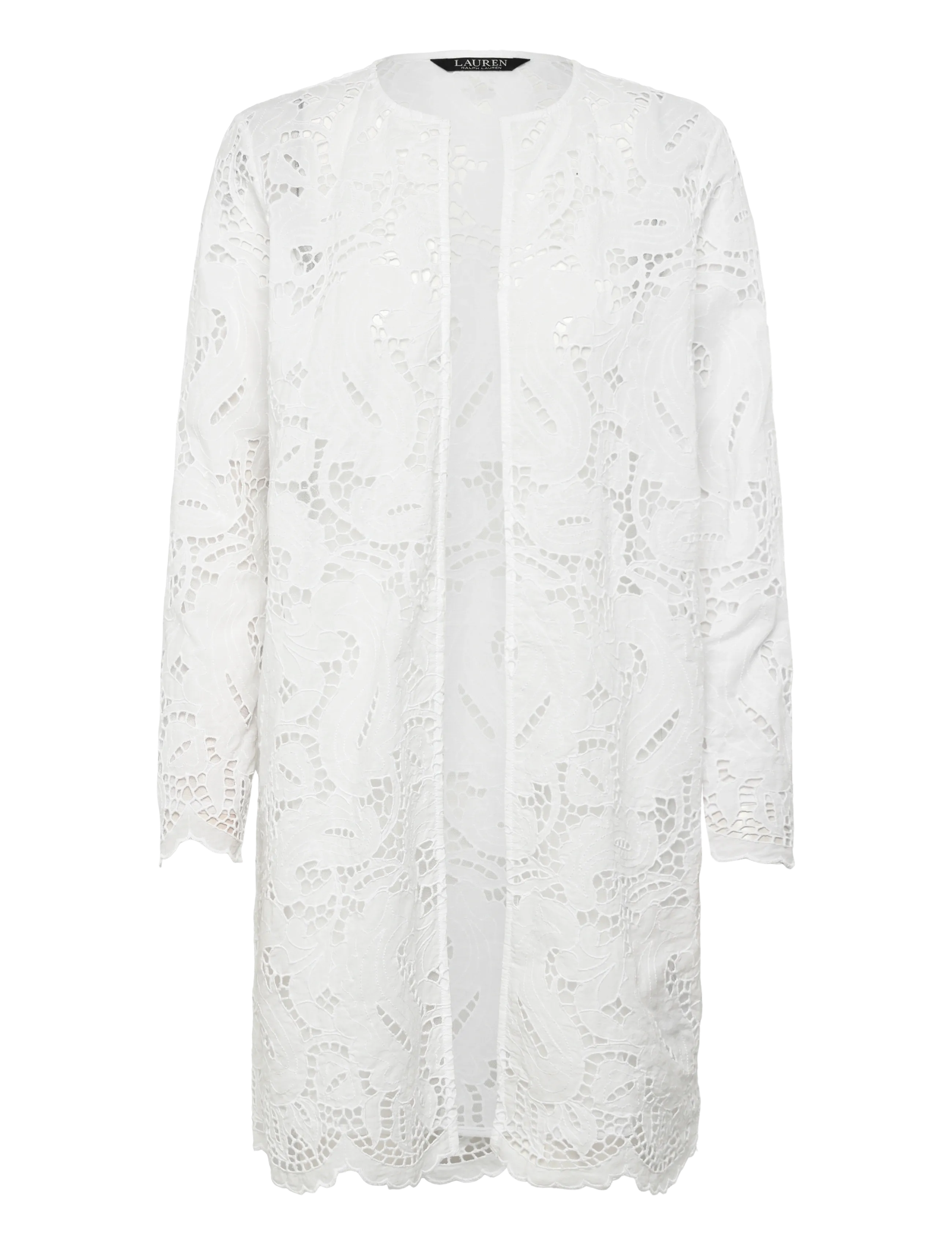 Lauren Ralph Paisley Cutout Emb-Wvn-Blazer/Sport, S, Jackets, Weiß - Light-summer Jacket, Frauen