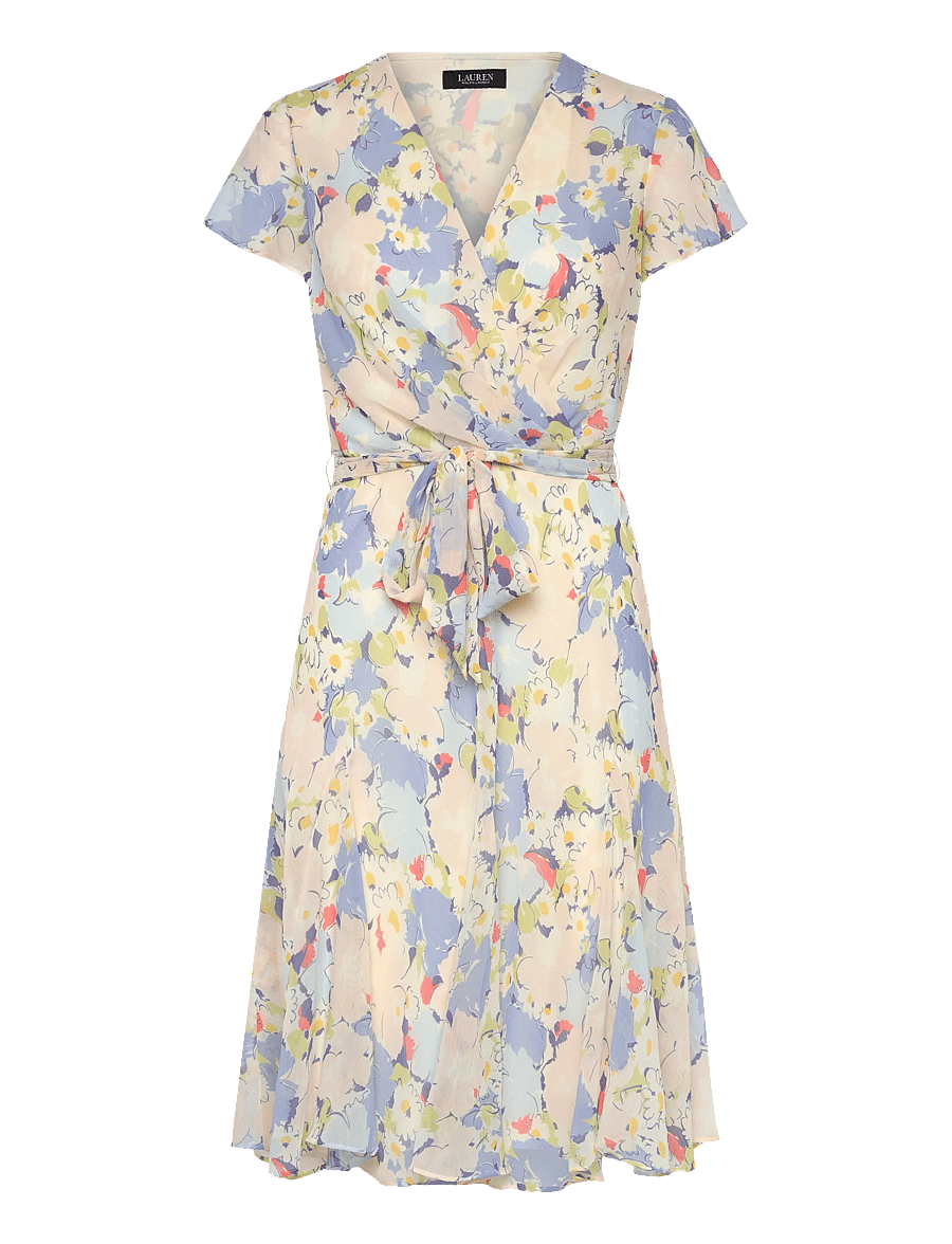 Lauren Ralph Lauren - POLY CRINKLE GGT 58-WVN-DRESSES - suvekleidid - blue multi - 0