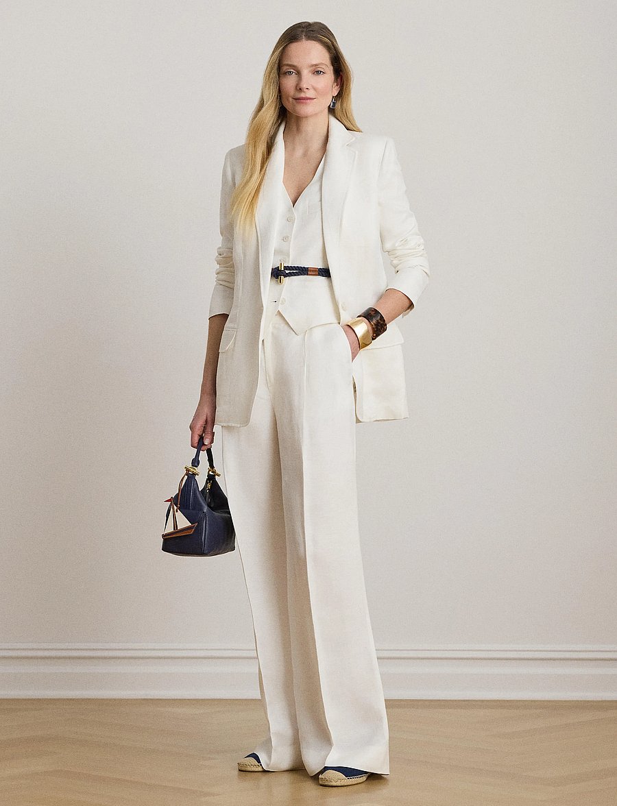 Lauren Ralph Lauren - Linen-Blend Twill Blazer - confirmation - white - 0