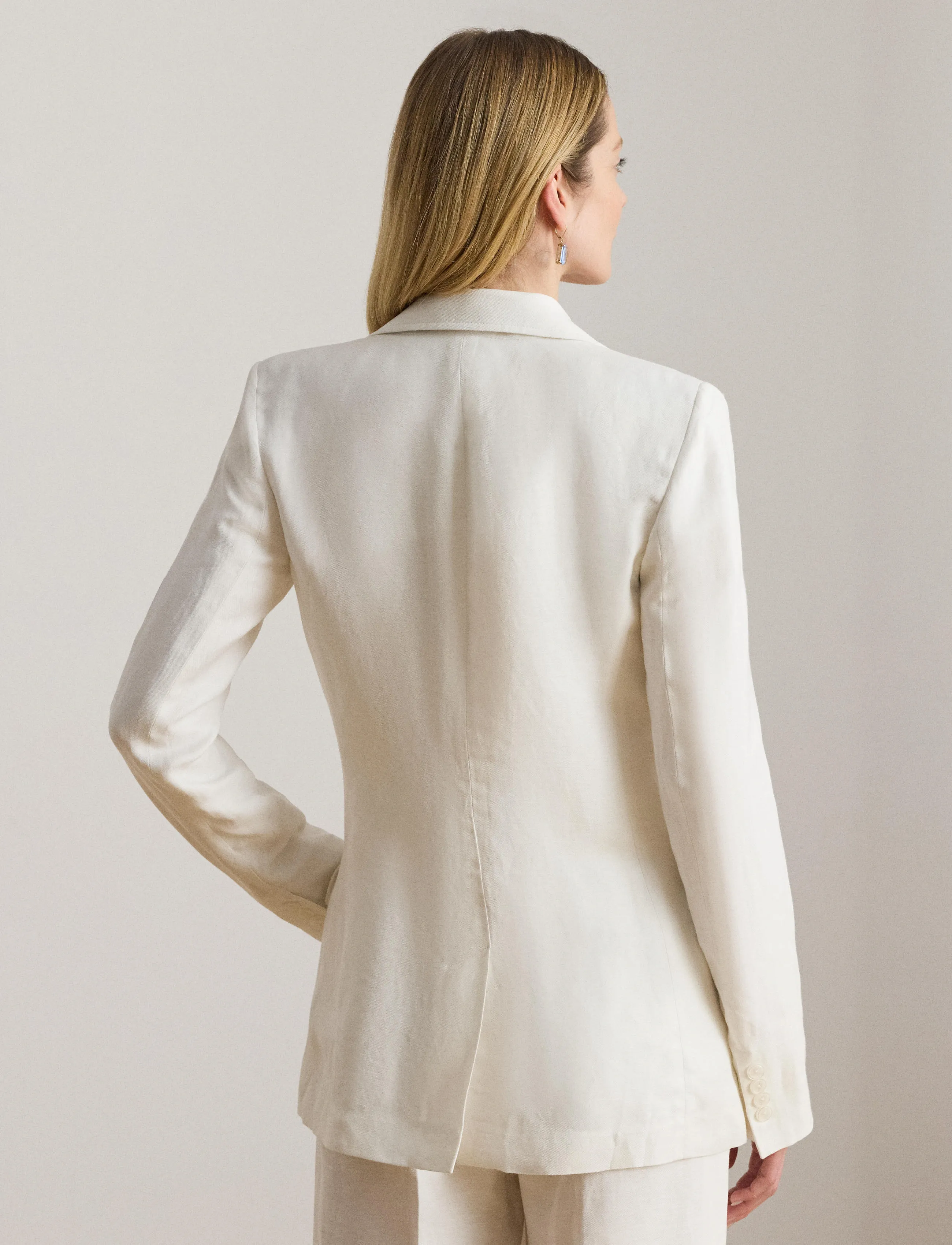 Lauren Ralph Lauren - Linen-Blend Twill Blazer - confirmation - white - 3