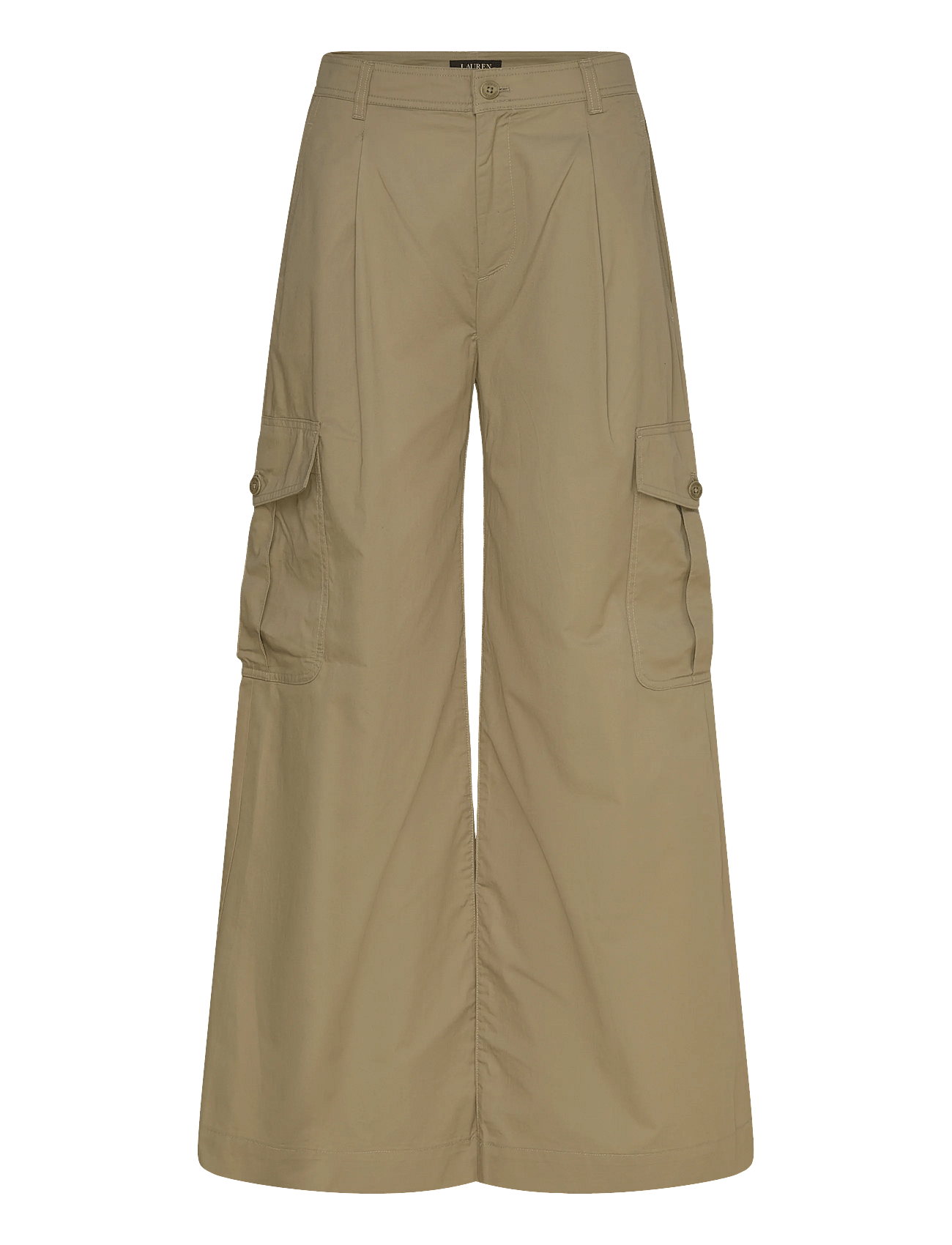 Lauren Ralph Lauren | Pleated Cotton Twill Wide-Leg Cargo Pant | 40