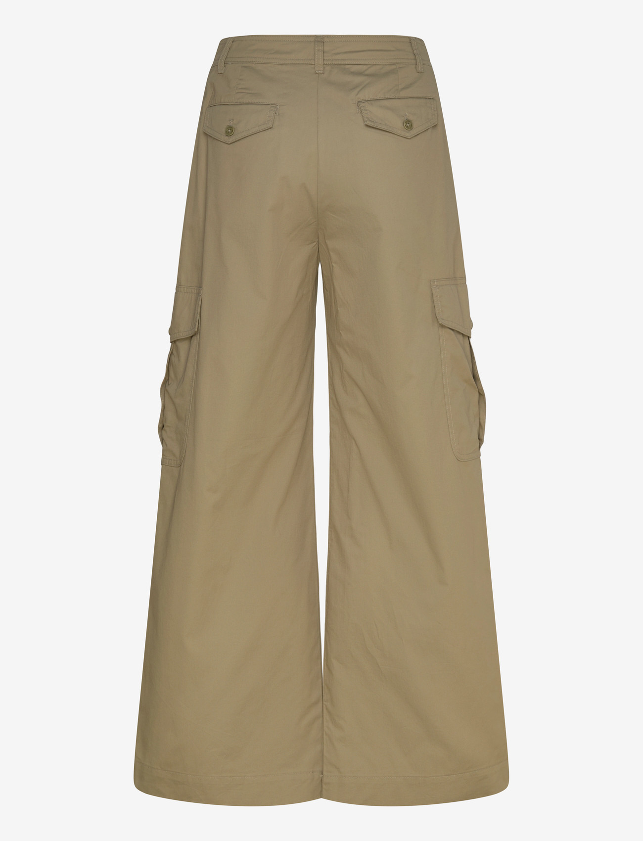 Lauren Ralph Lauren - Pleated Cotton Twill Wide-Leg Cargo Pant - spodnie cargo - light agave - 1