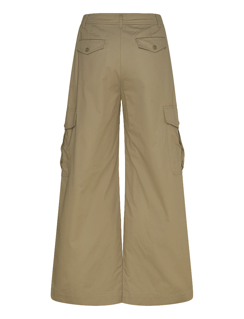 Lauren Ralph Lauren - Pleated Cotton Twill Wide-Leg Cargo Pant - spodnie cargo - light agave - 1