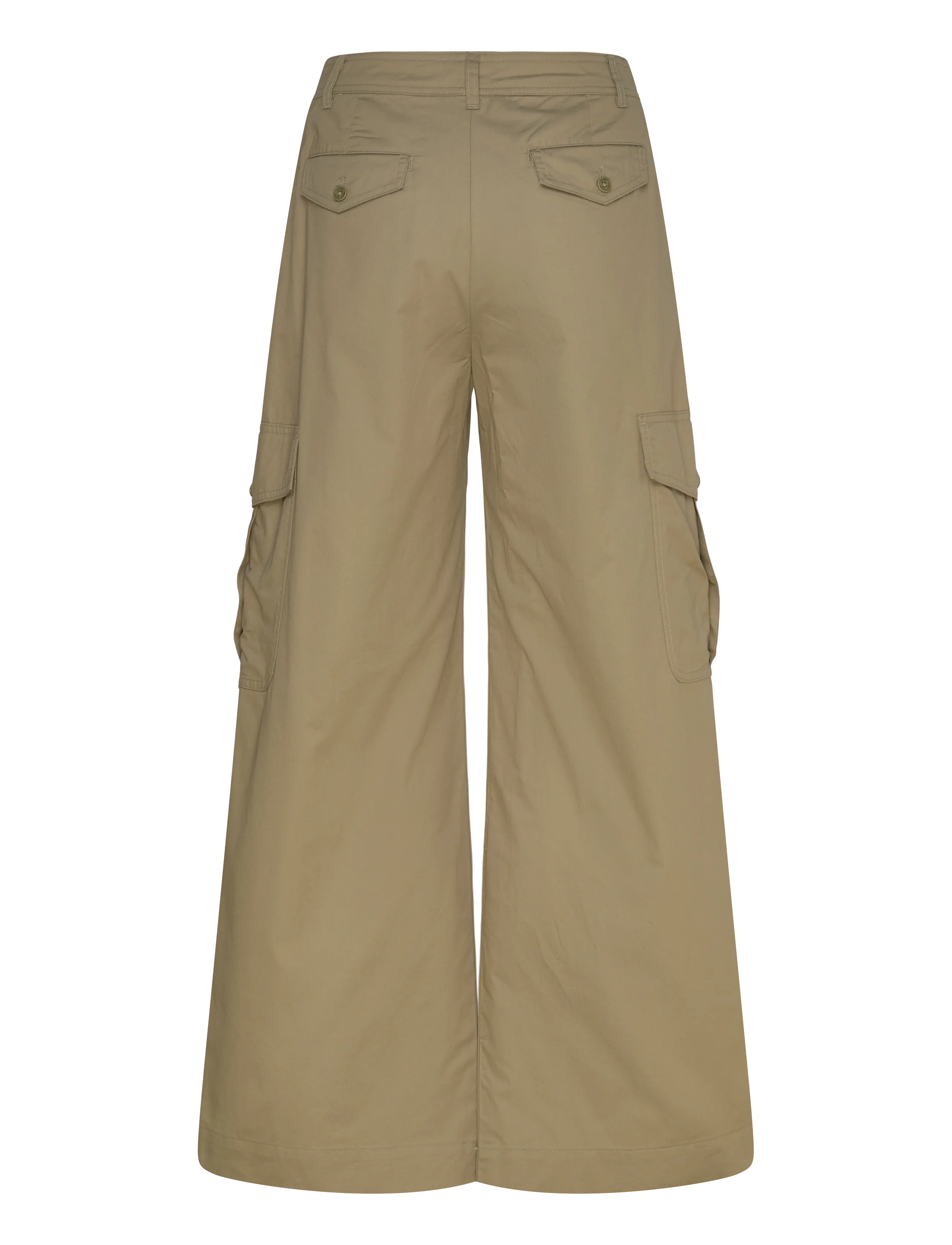 Lauren Ralph Lauren - Pleated Cotton Twill Wide-Leg Cargo Pant - cargo-hosen - light agave - 1