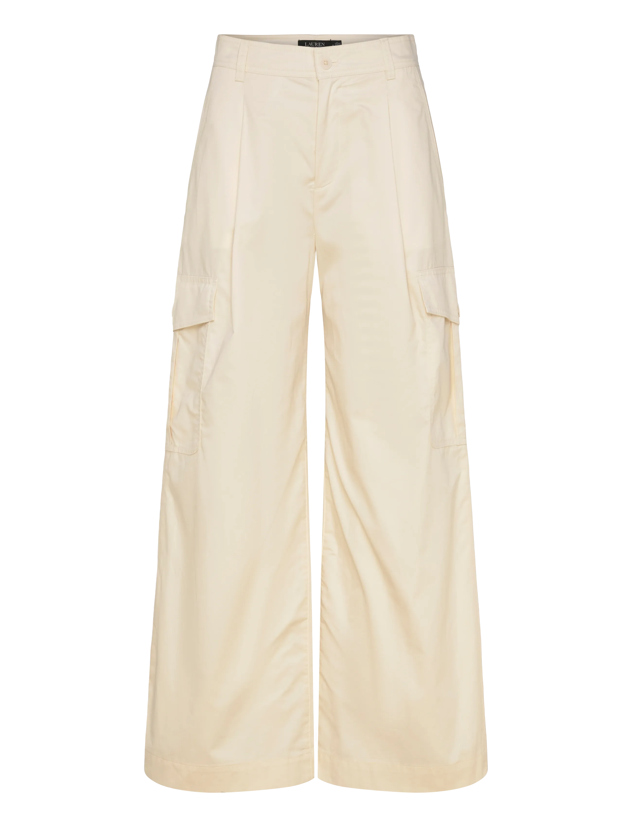 Lauren Ralph Lauren Pleated Cotton Twill Wide-Leg Cargo Pant - Tøj - MASCARPONE CREAM / cream