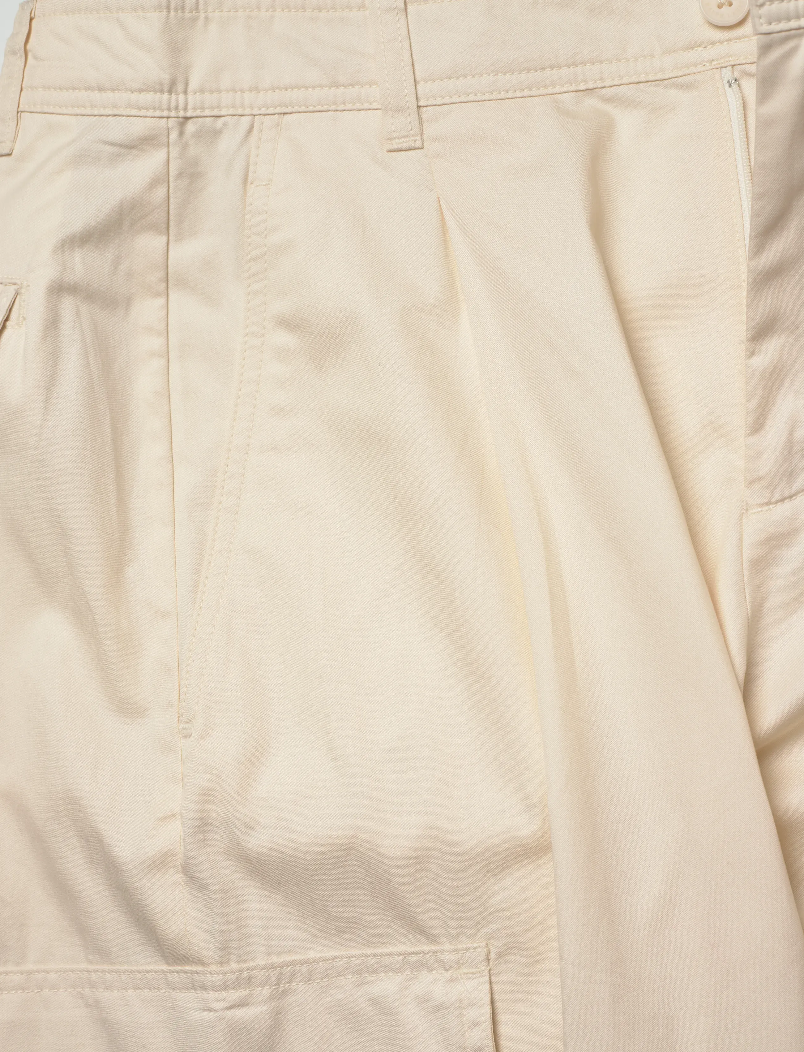 Lauren Ralph Lauren - Pleated Cotton Twill Wide-Leg Cargo Pant - cargobukser - mascarpone cream - 2
