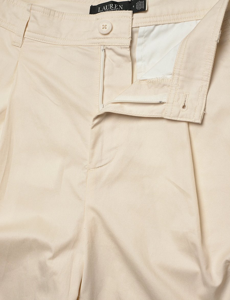 Lauren Ralph Lauren - Pleated Cotton Twill Wide-Leg Cargo Pant - cargobukser - mascarpone cream - 3