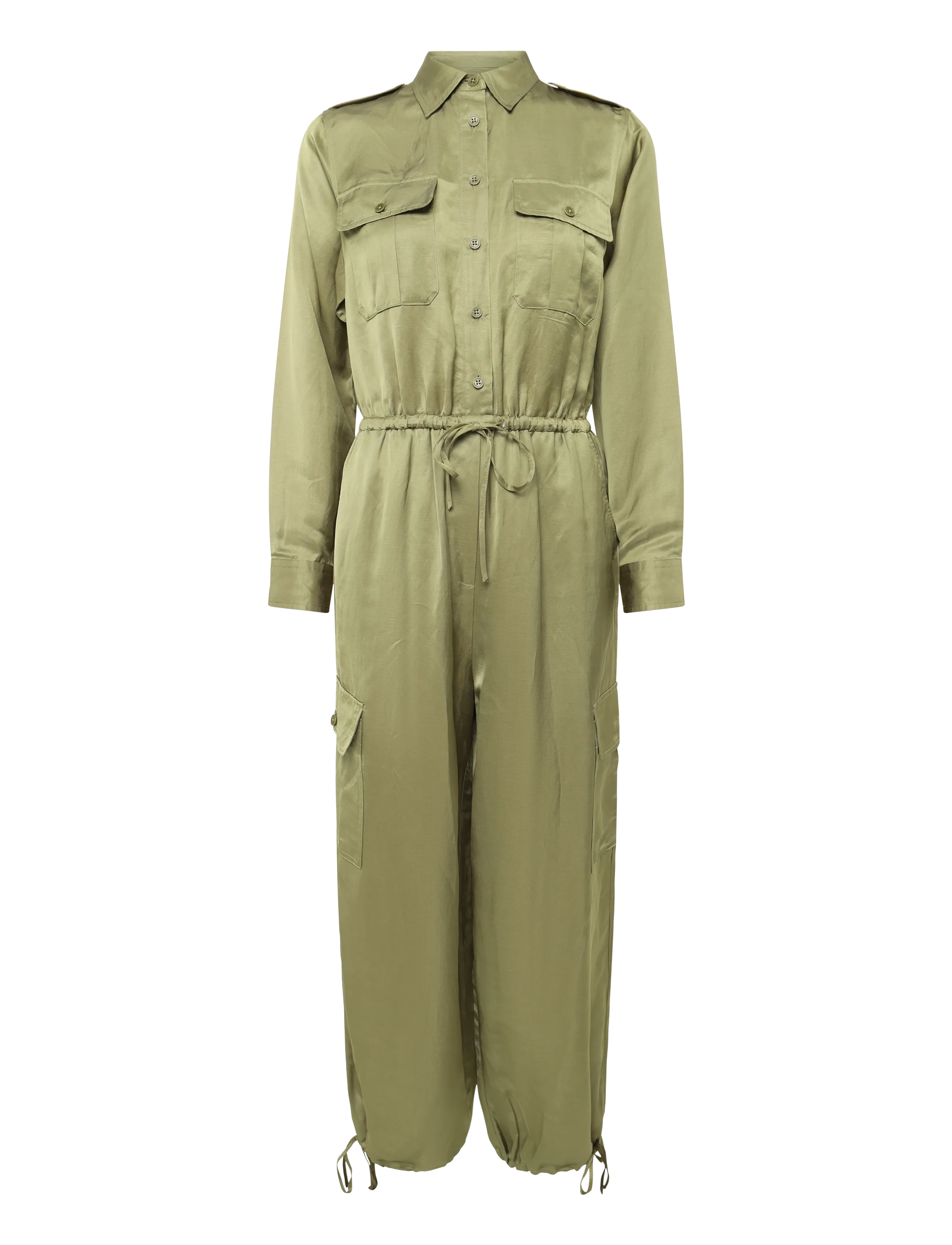 Lauren Ralph Lauren Shantung Cargo Jumpsuit - New arrivals - LIGHT AGAVE / khaki/green