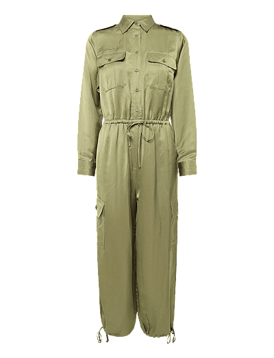 Shantung Cargo Jumpsuit