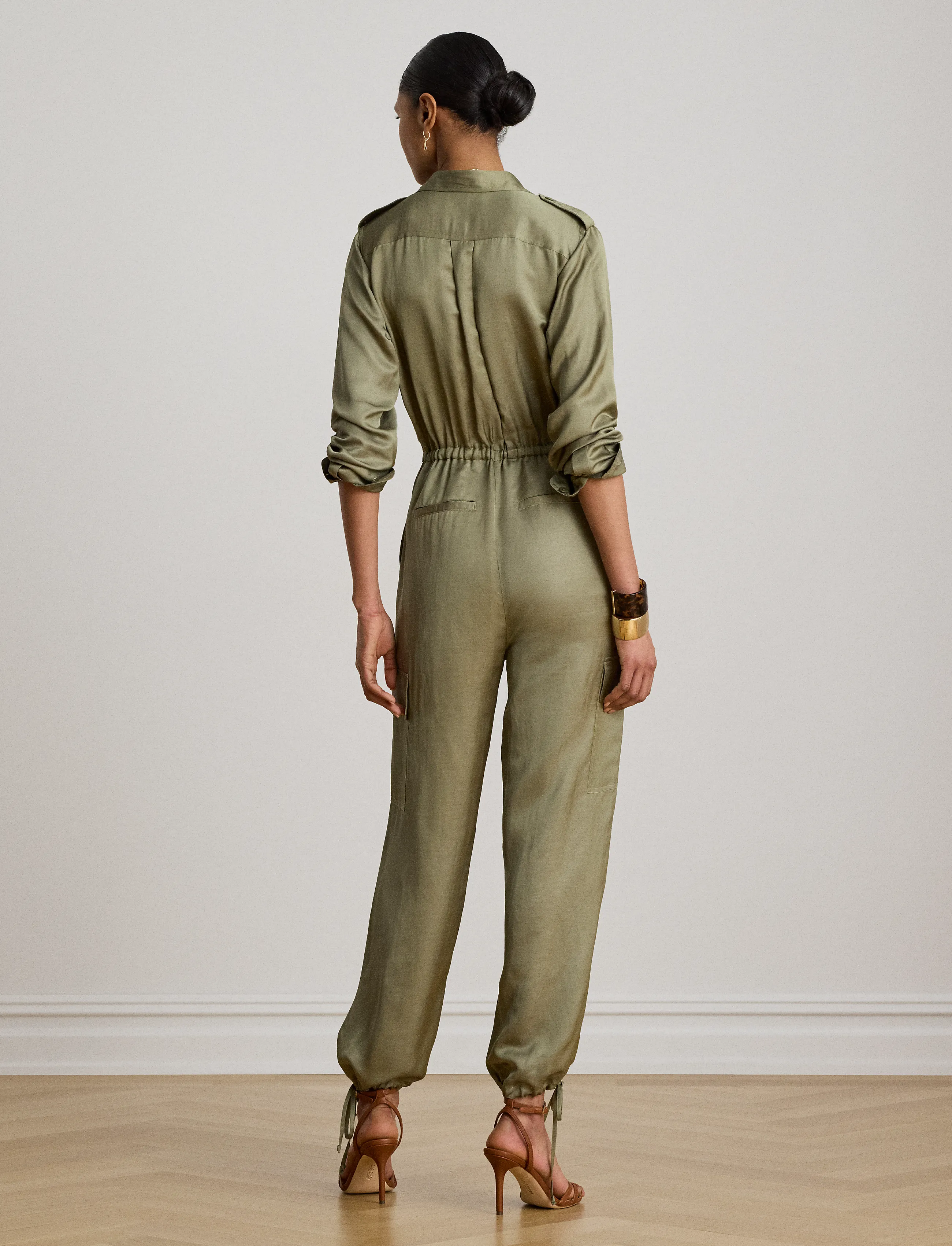 Lauren Ralph Lauren - Shantung Cargo Jumpsuit - buksedragter - light agave - 3