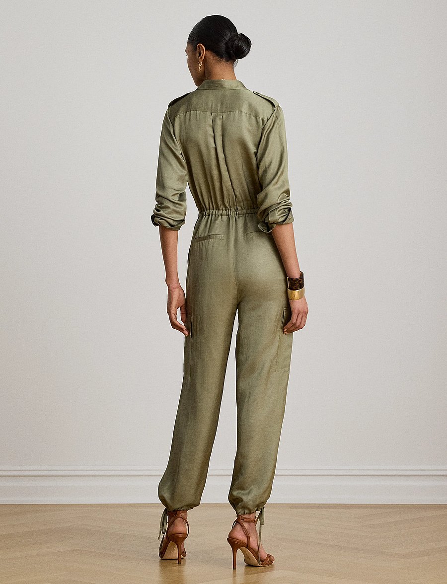 Lauren Ralph Lauren - Shantung Cargo Jumpsuit - buksedragter - light agave - 3