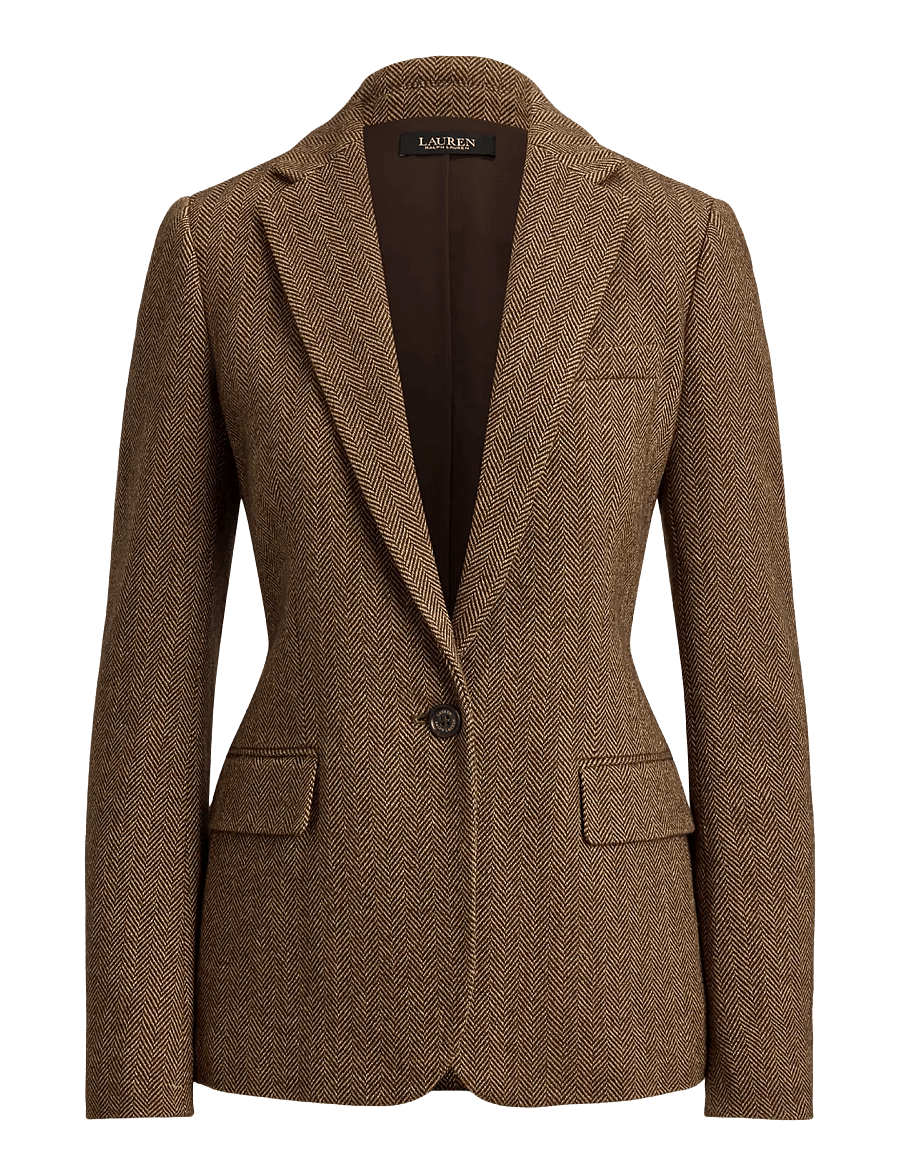 Lauren Ralph Lauren - Y/D COTTON WOOL-WVN-BLAZER/SPORT CO - enkeltradede blazere - brown/tan multi - 1