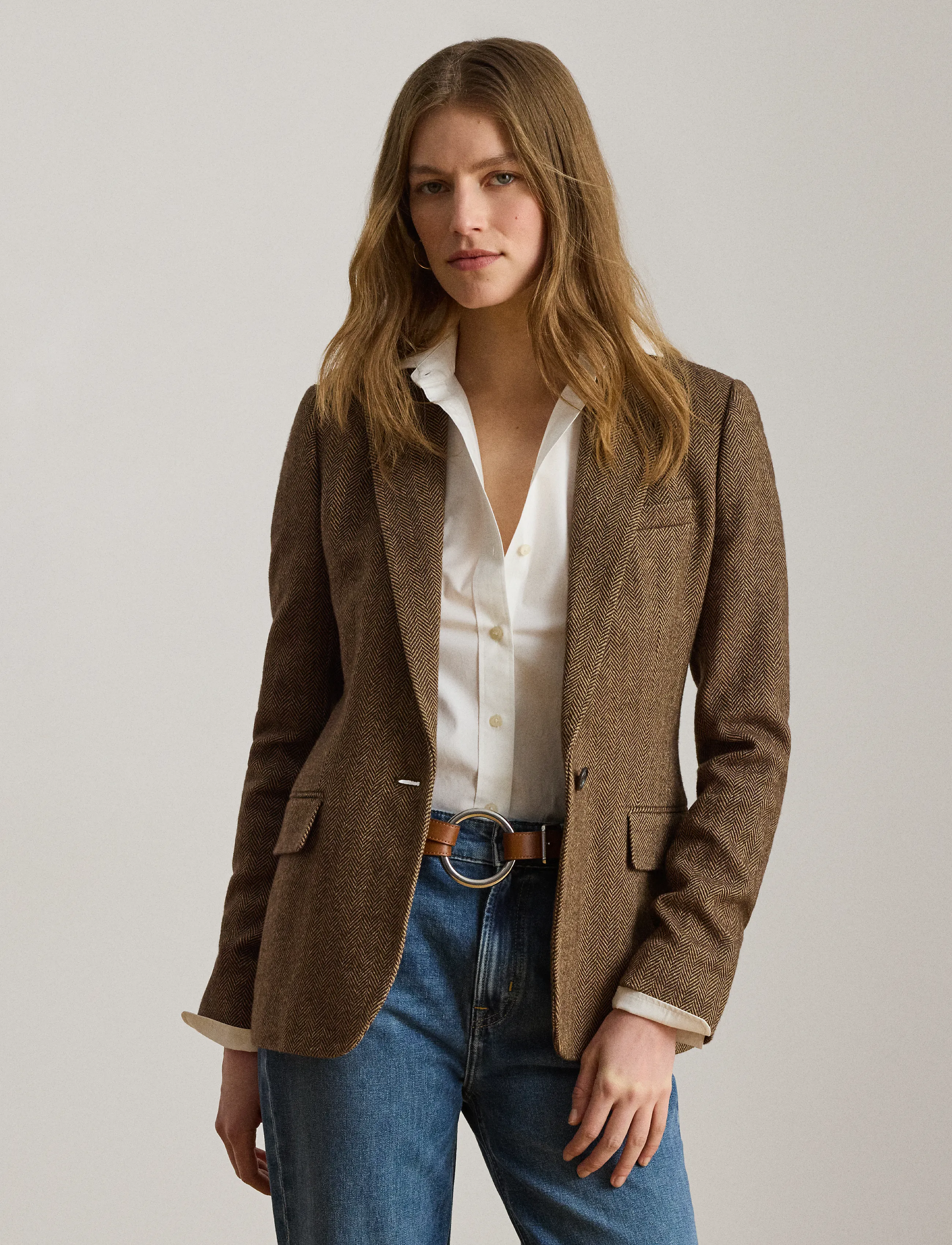 Lauren Ralph Y/D Cotton Wool-Wvn-Blazer/Sport Co, 44, Blazer, Braun - Single Breasted Frauen