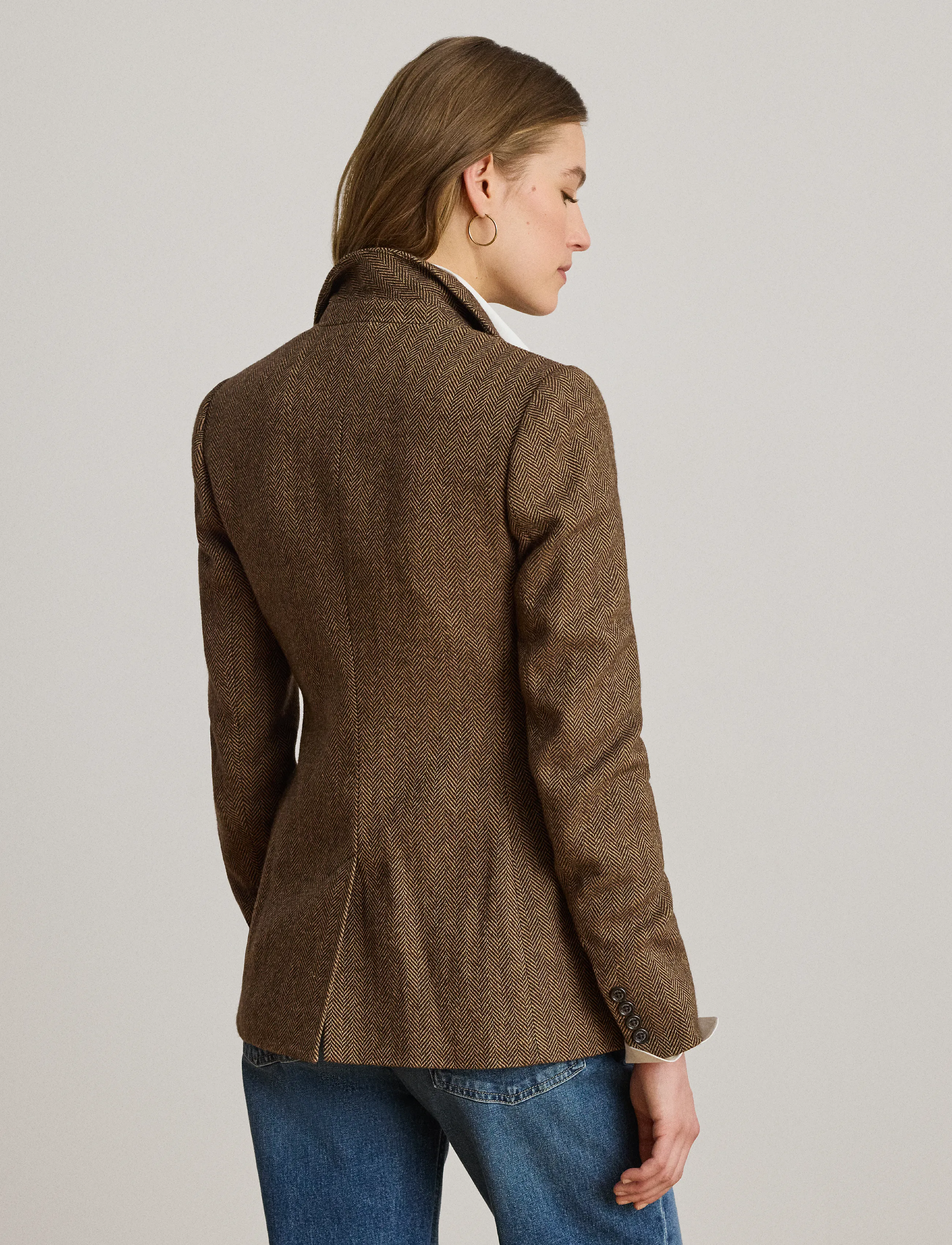 Lauren Ralph Lauren - Y/D COTTON WOOL-WVN-BLAZER/SPORT CO - enkeltradede blazere - brown/tan multi - 2