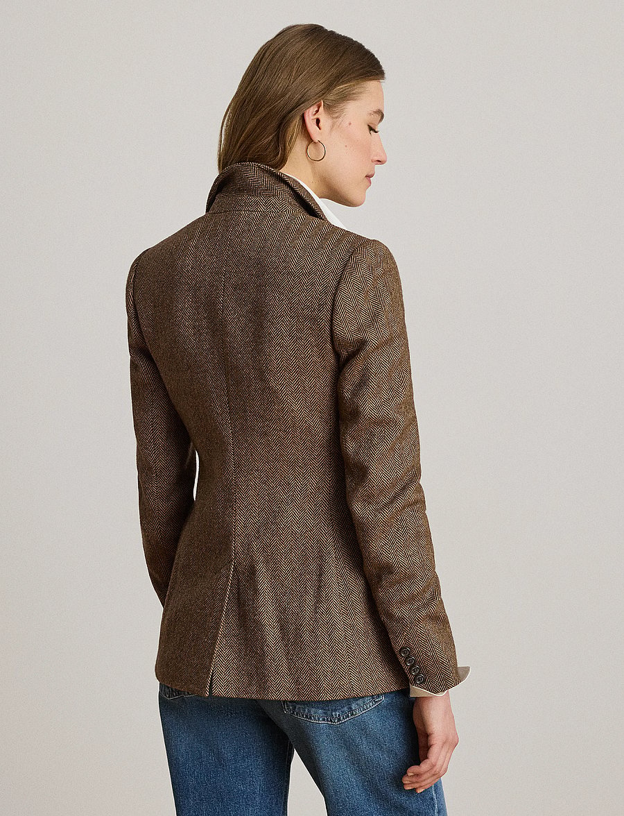 Lauren Ralph Lauren - Y/D COTTON WOOL-WVN-BLAZER/SPORT CO - enkeltradede blazere - brown/tan multi - 2