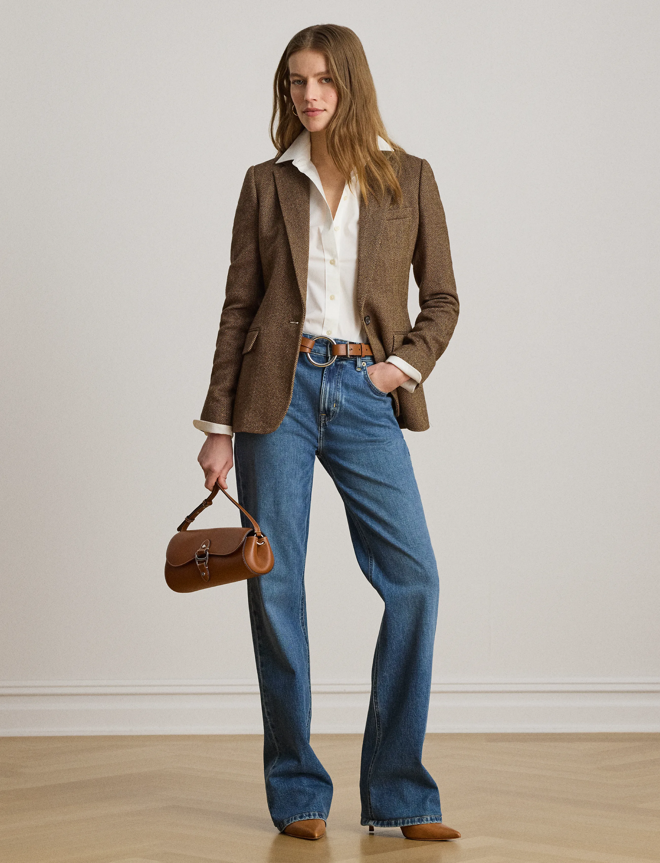 Lauren Ralph Lauren - Y/D COTTON WOOL-WVN-BLAZER/SPORT CO - enkeltradede blazere - brown/tan multi - 4