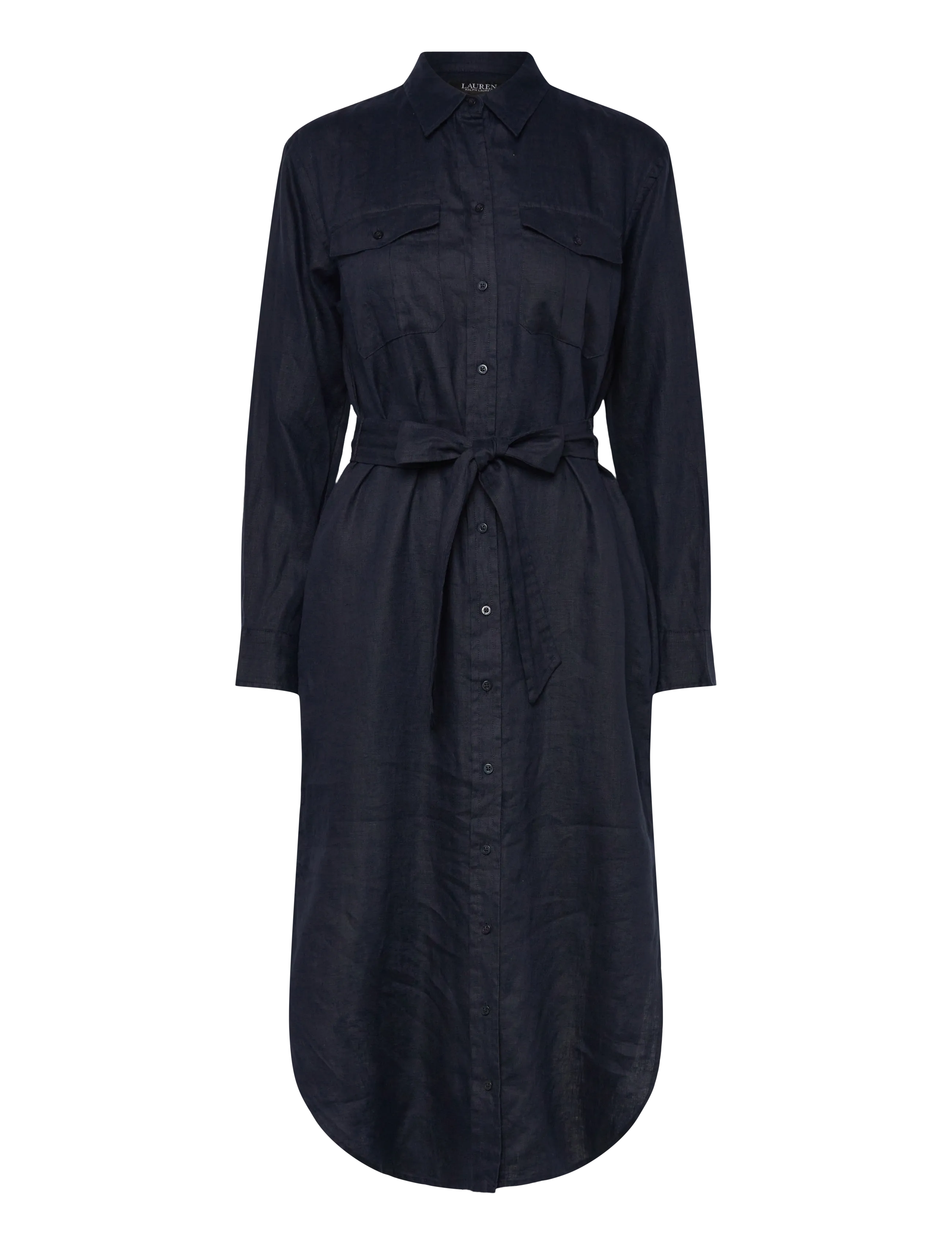LAUREN RALPH LAUREN Soft Drapey Linen-Wvn-Kleider Navy - 34 - Damen