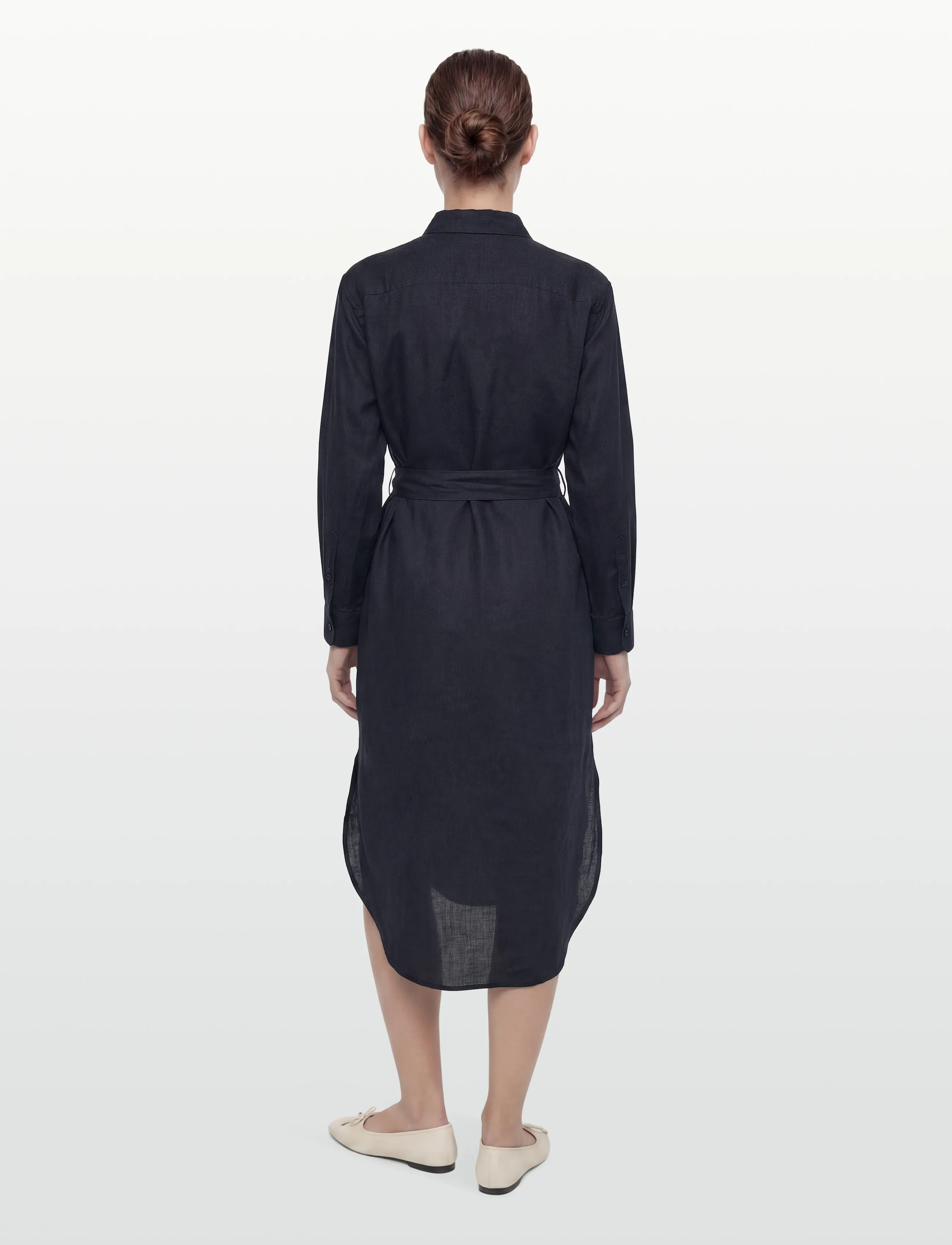 Lauren Ralph Lauren - SOFT DRAPEY LINEN-WVN-DRESSES - skjortekjoler - lauren navy - 3