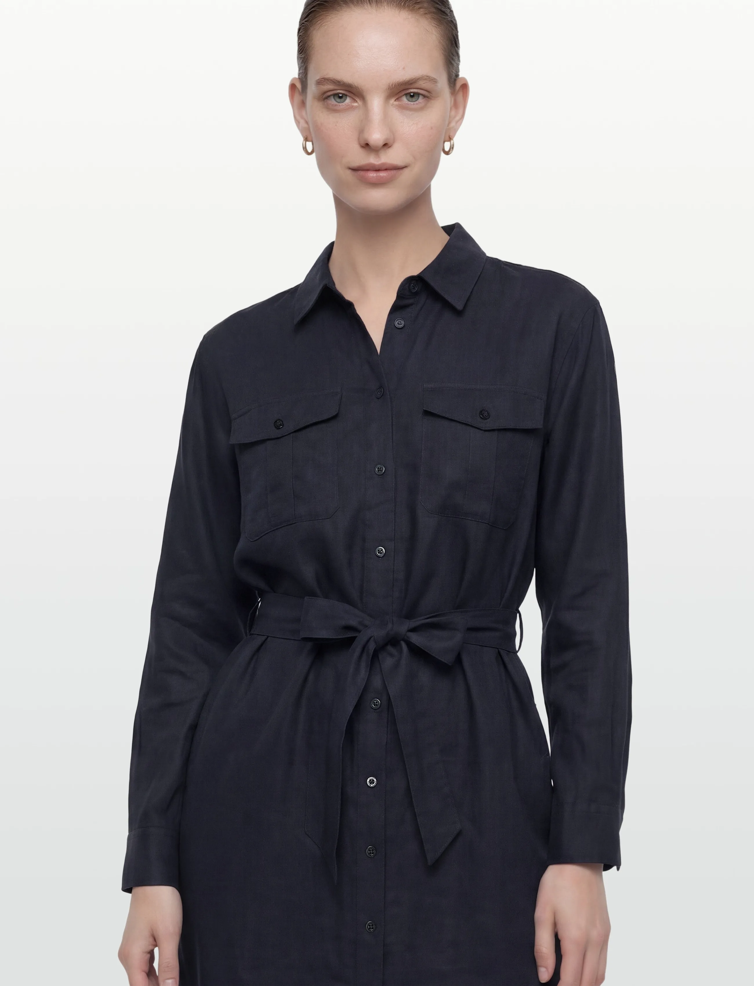 Lauren Ralph Lauren - SOFT DRAPEY LINEN-WVN-DRESSES - skjortekjoler - lauren navy - 4
