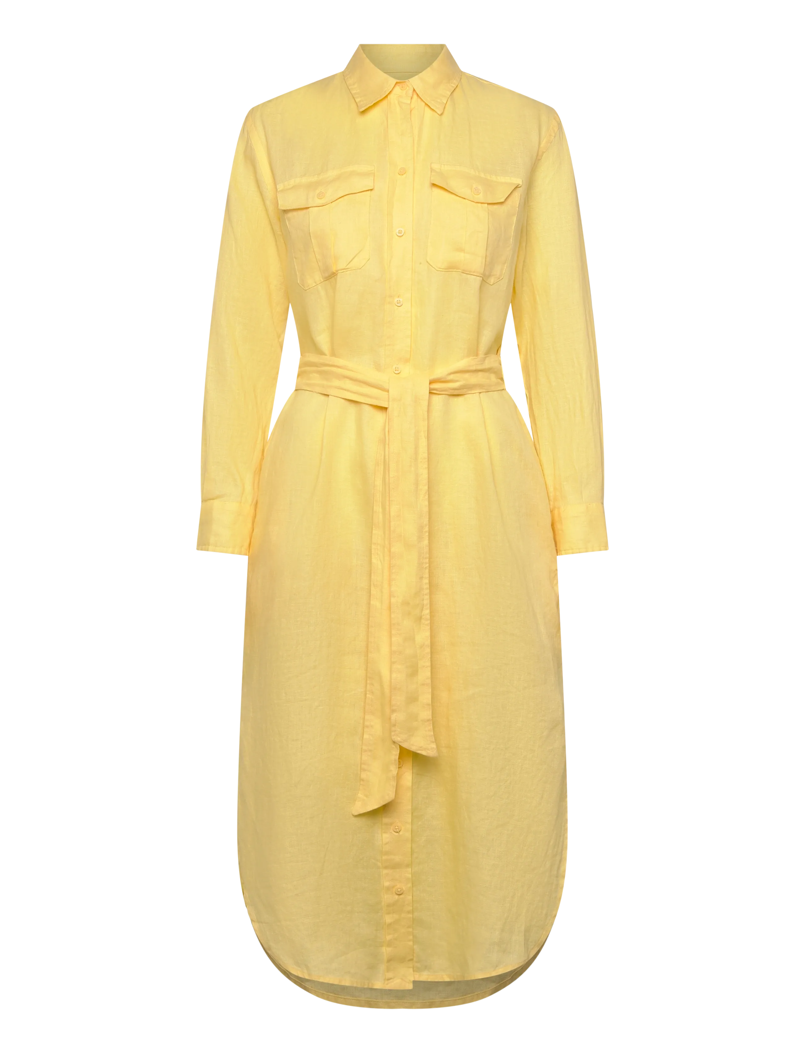 LAUREN RALPH LAUREN Soft Drapey Linen-Wvn-Kleider Gelb - 34 - Damen