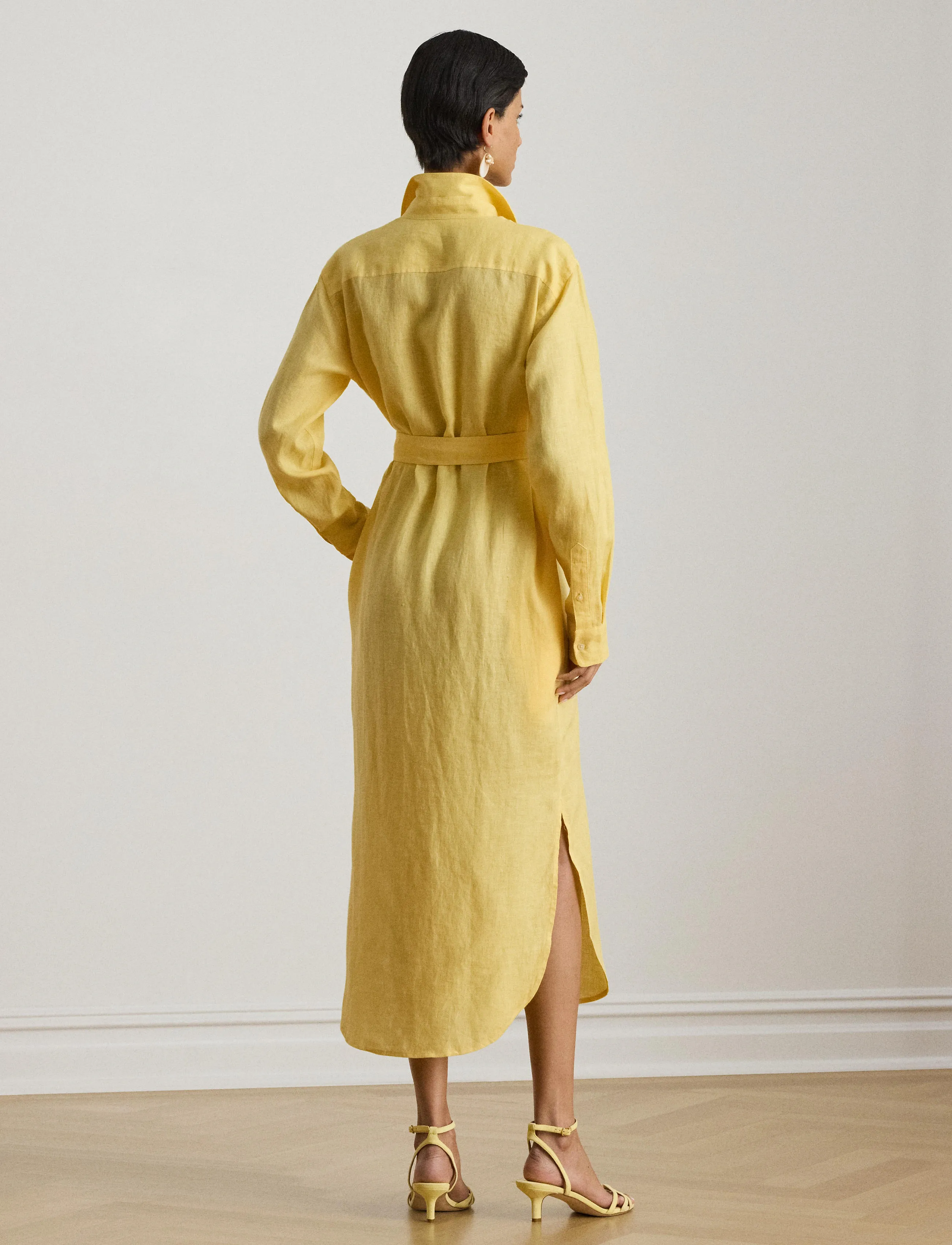 Lauren Ralph Lauren Soft Drapey Linen-Wvn-Dresses midiklänningar dam – bild 4