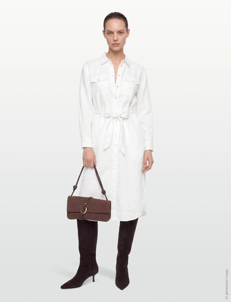 Lauren Ralph Lauren - CLASSIC LINEN-WVN-DRESSES - robes d'été - white - 0