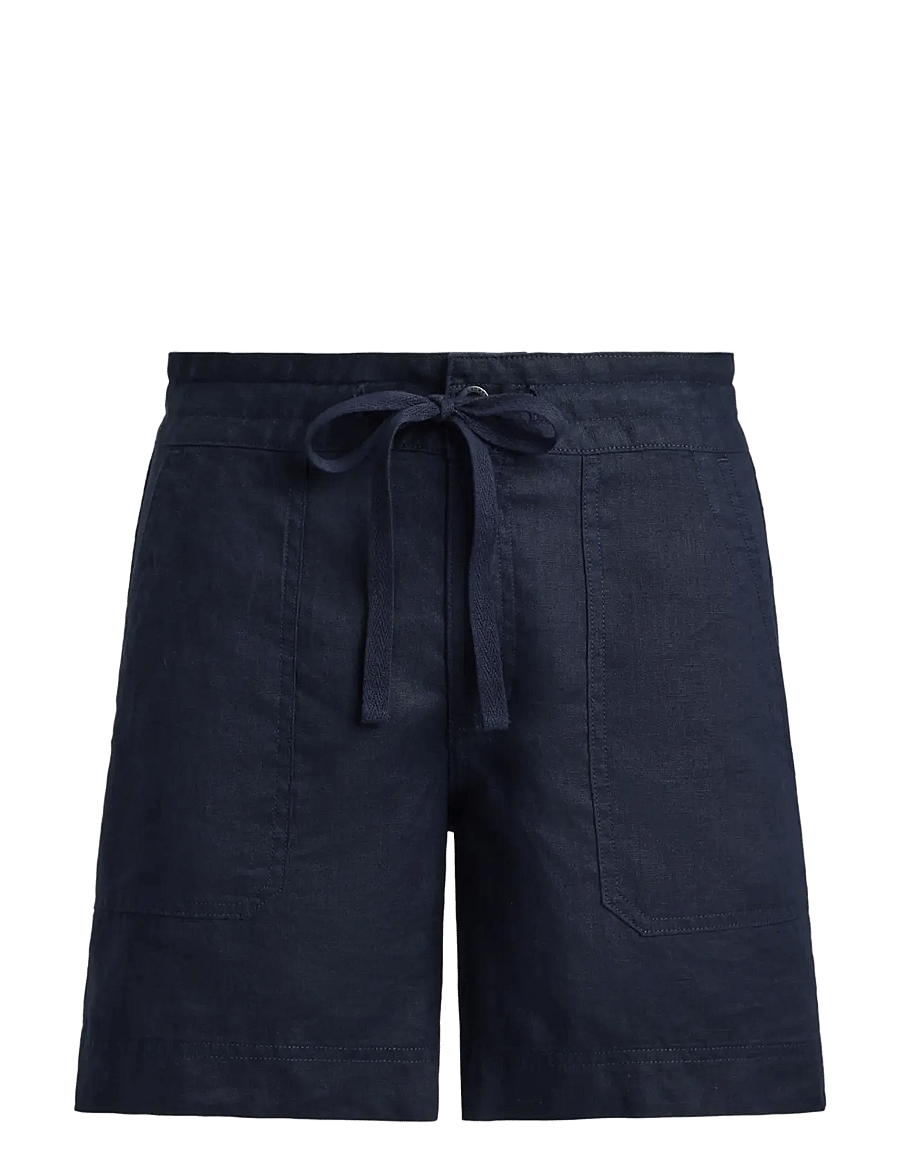 Lauren Ralph Lauren - SOFT DRAPEY LINEN-WVN-SHORTS - lniane spodenki - lauren navy - 1