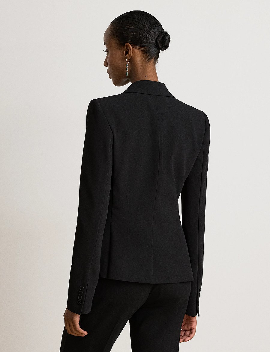 Lauren Ralph Lauren - Stretch Crepe Blazer - enkeltradede blazere - black - 2