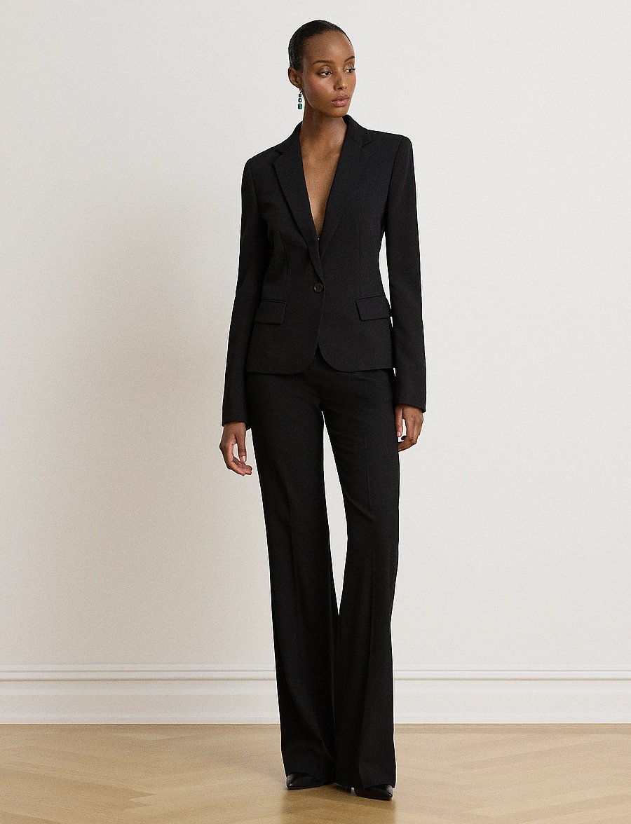 Lauren Ralph Lauren - Stretch Crepe Blazer - enkeltradede blazere - black - 3