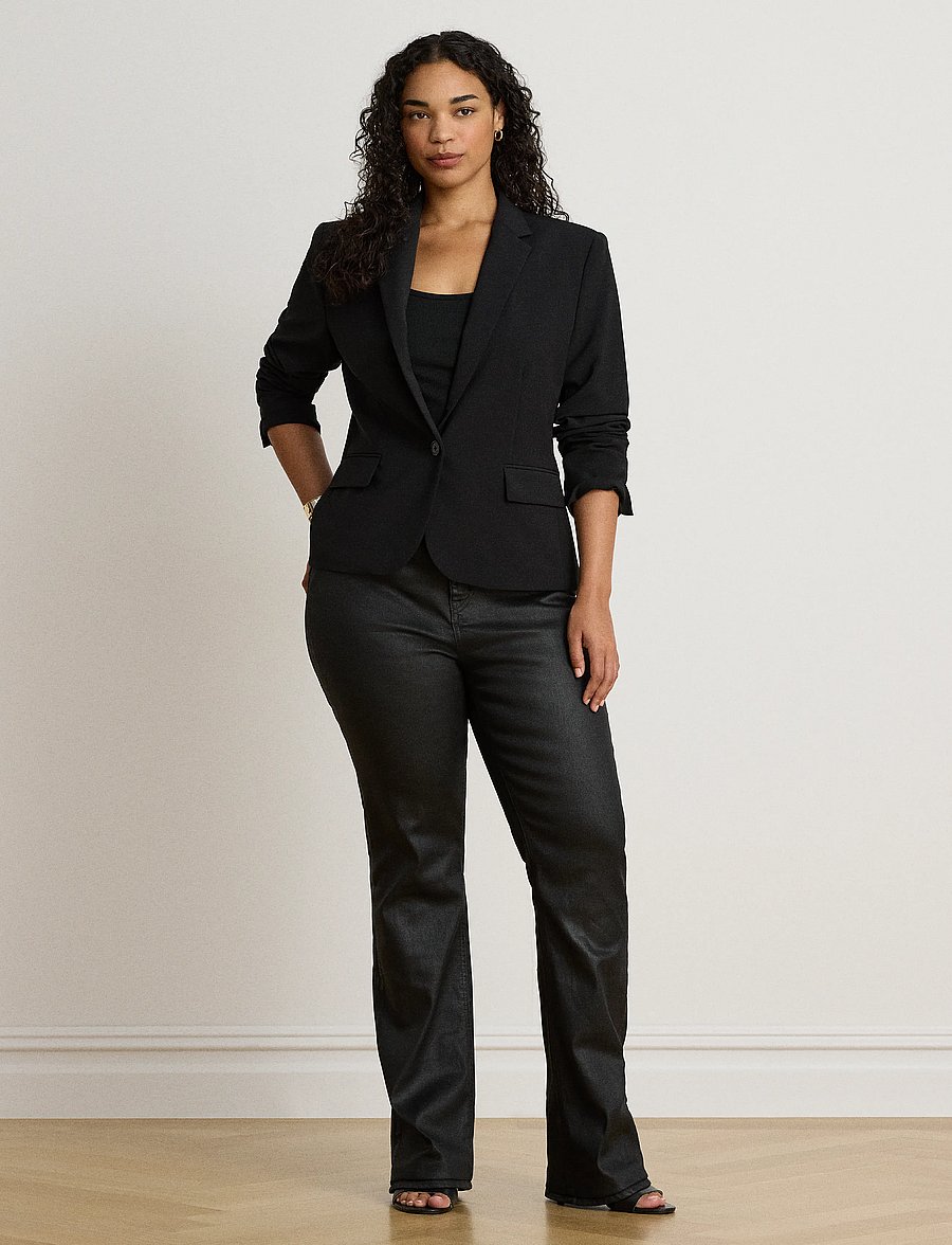Lauren Ralph Lauren - Stretch Crepe Blazer - enkeltradede blazere - black - 5