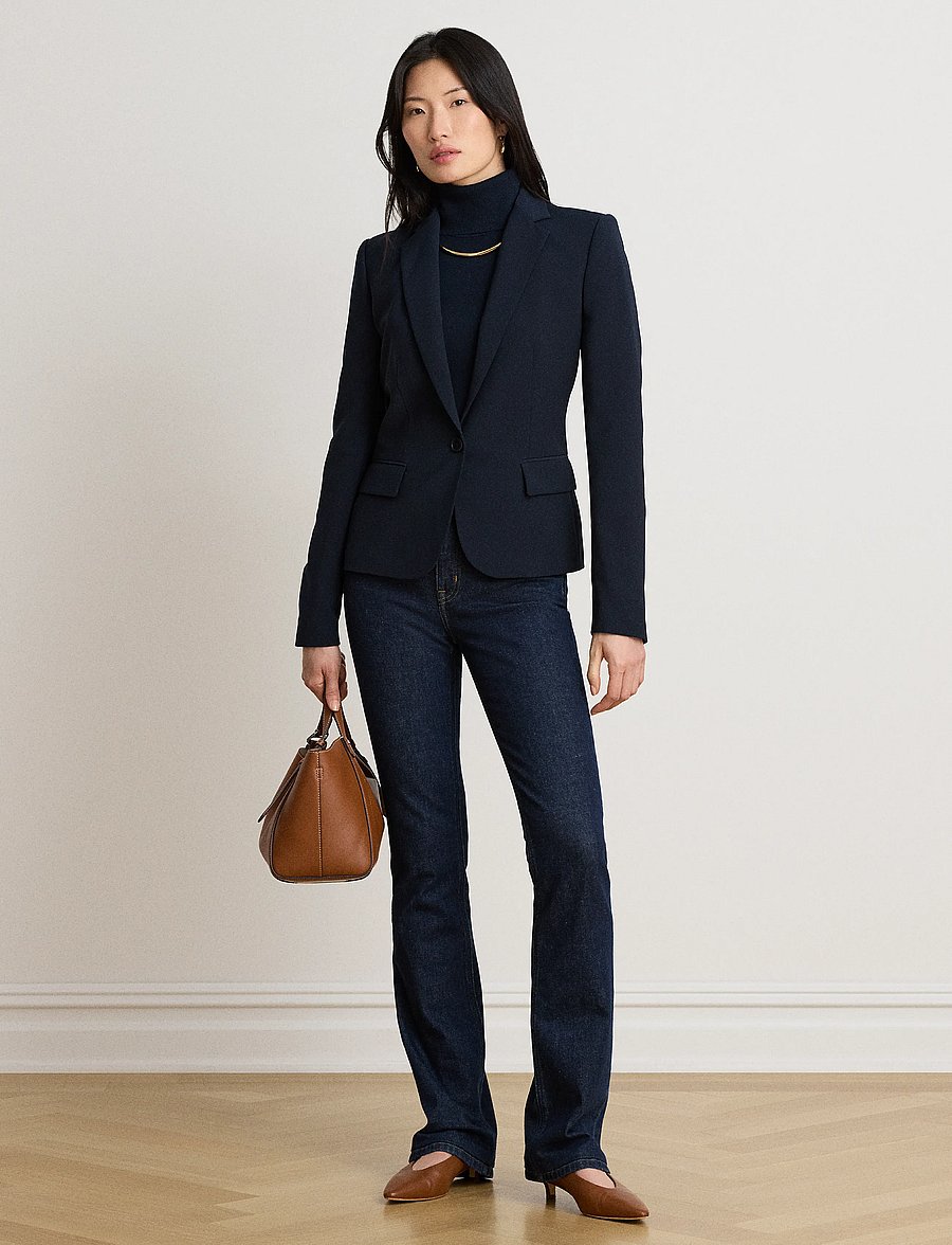 Lauren Ralph Lauren - Stretch Crepe Blazer - Üherealised pintsakud - lauren navy - 0