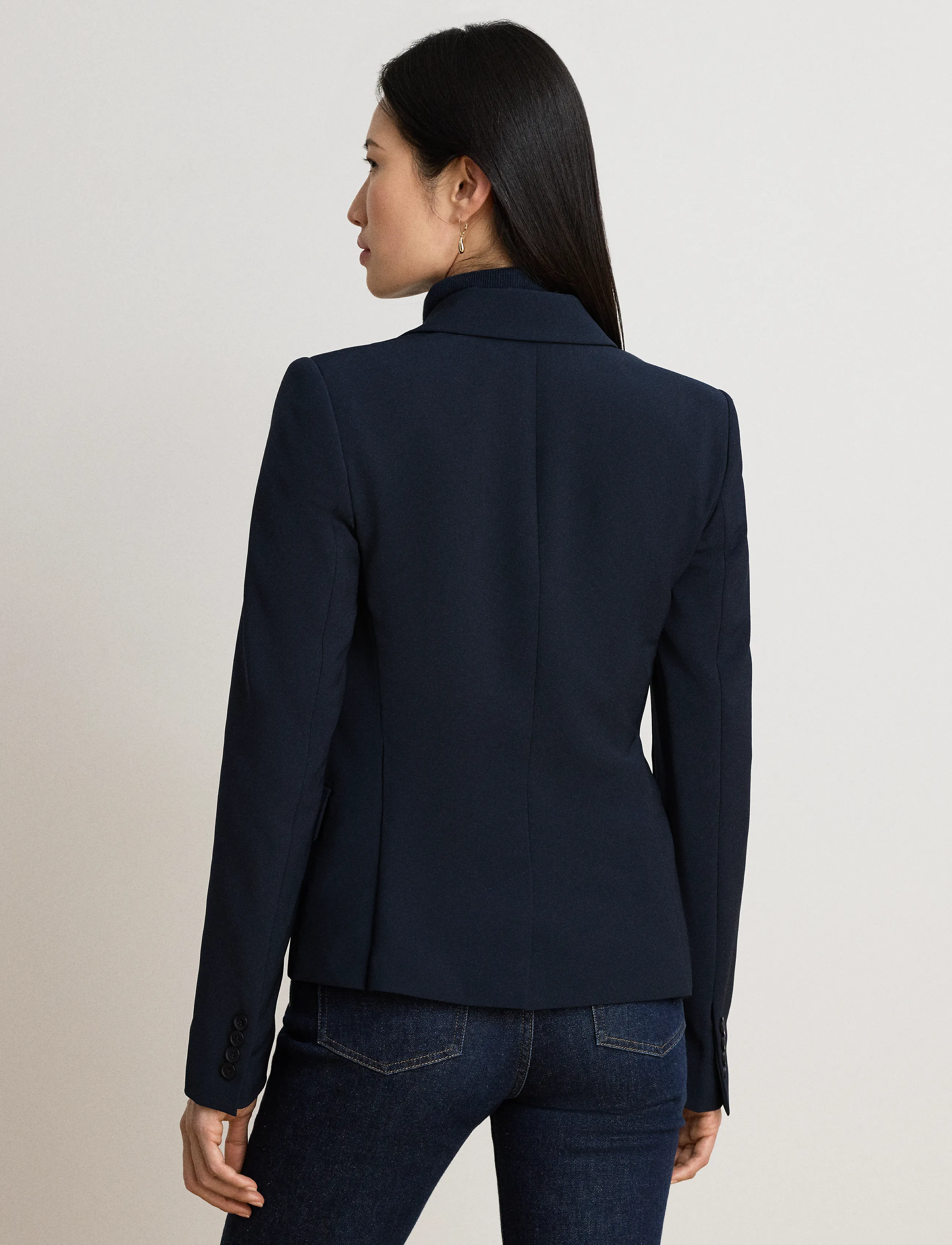 Lauren Ralph Lauren - Stretch Crepe Blazer - Üherealised pintsakud - lauren navy - 3