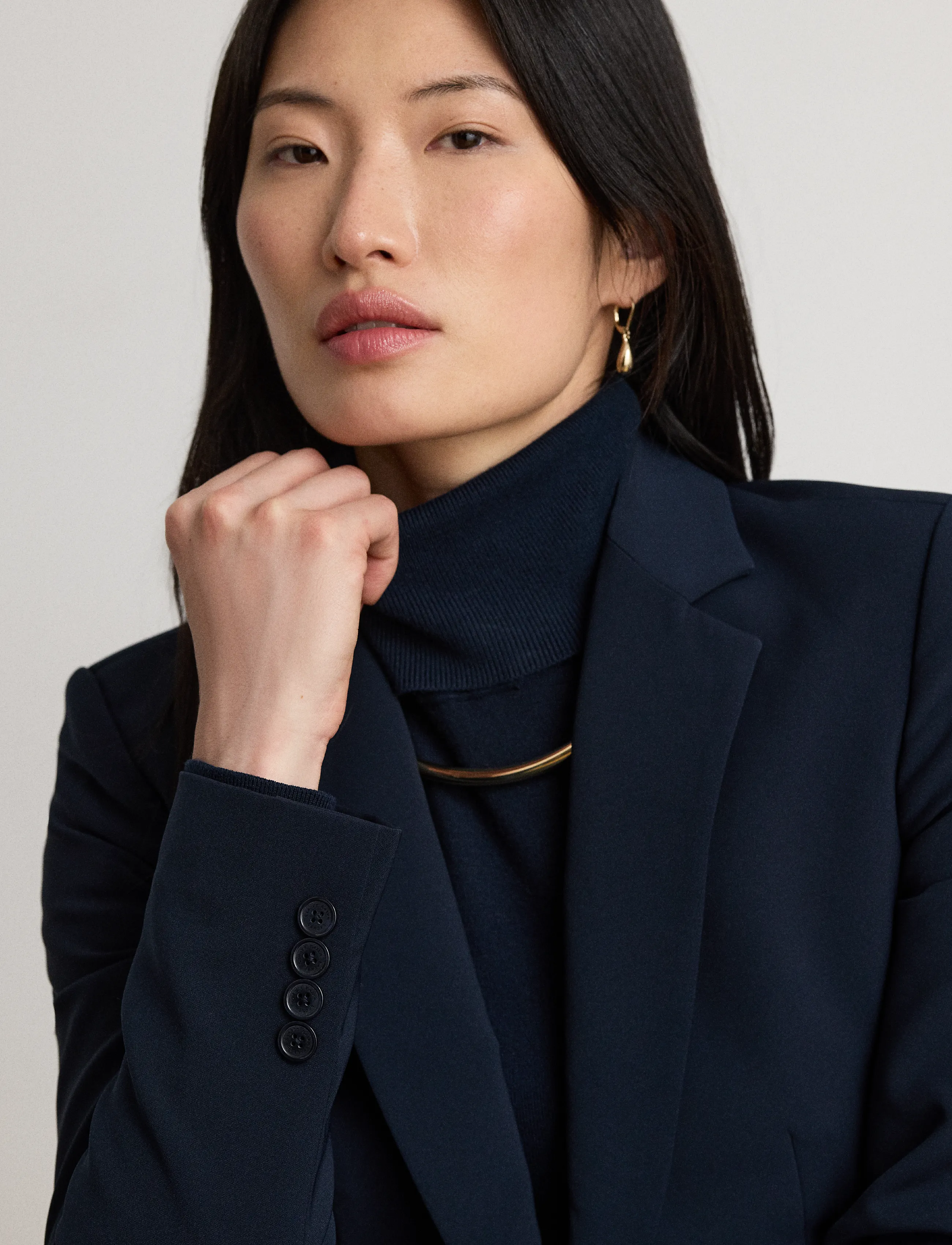 Lauren Ralph Lauren - Stretch Crepe Blazer - Üherealised pintsakud - lauren navy - 4