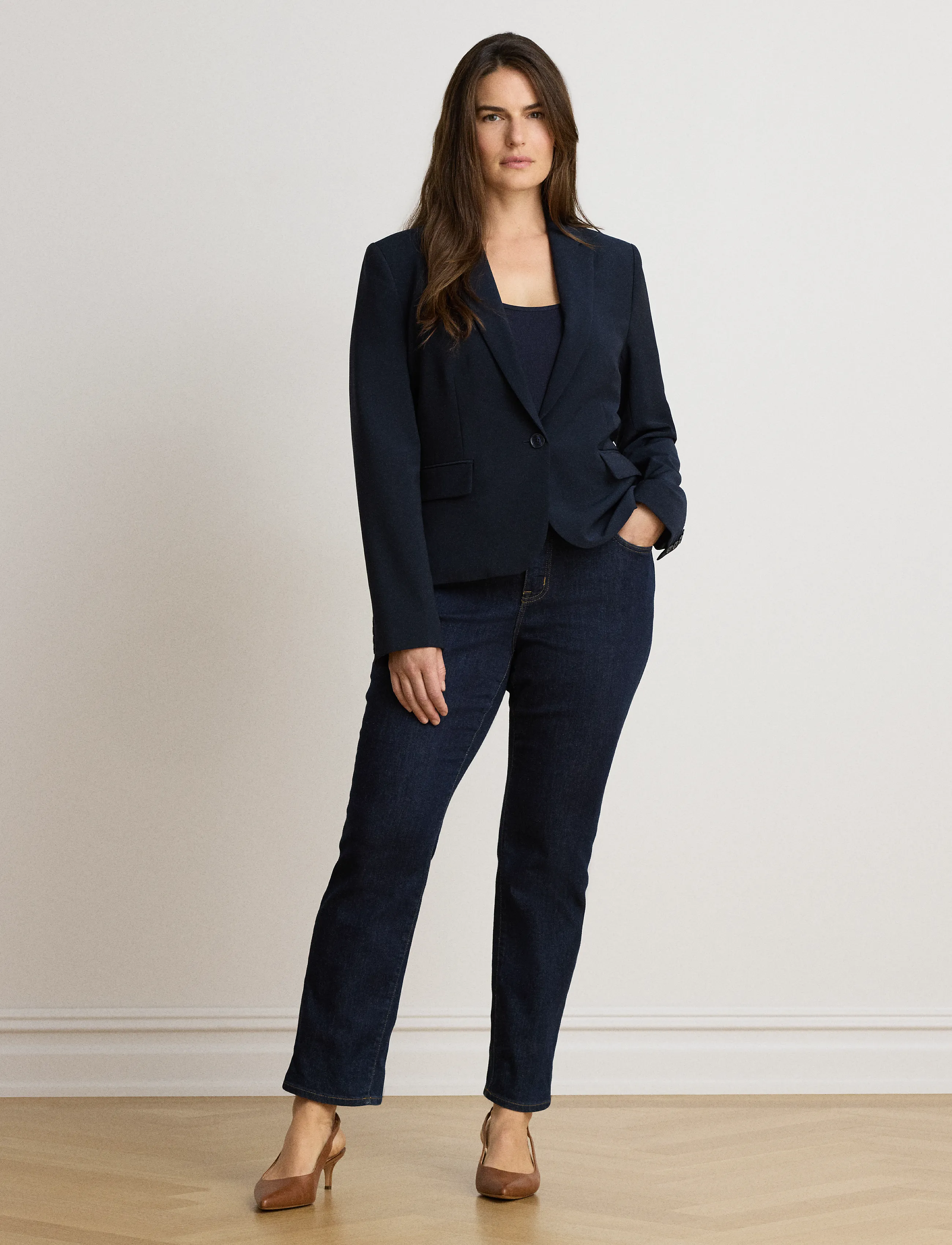 Lauren Ralph Lauren Stretch Crepe Blazer - Riided - LAUREN NAVY / navy