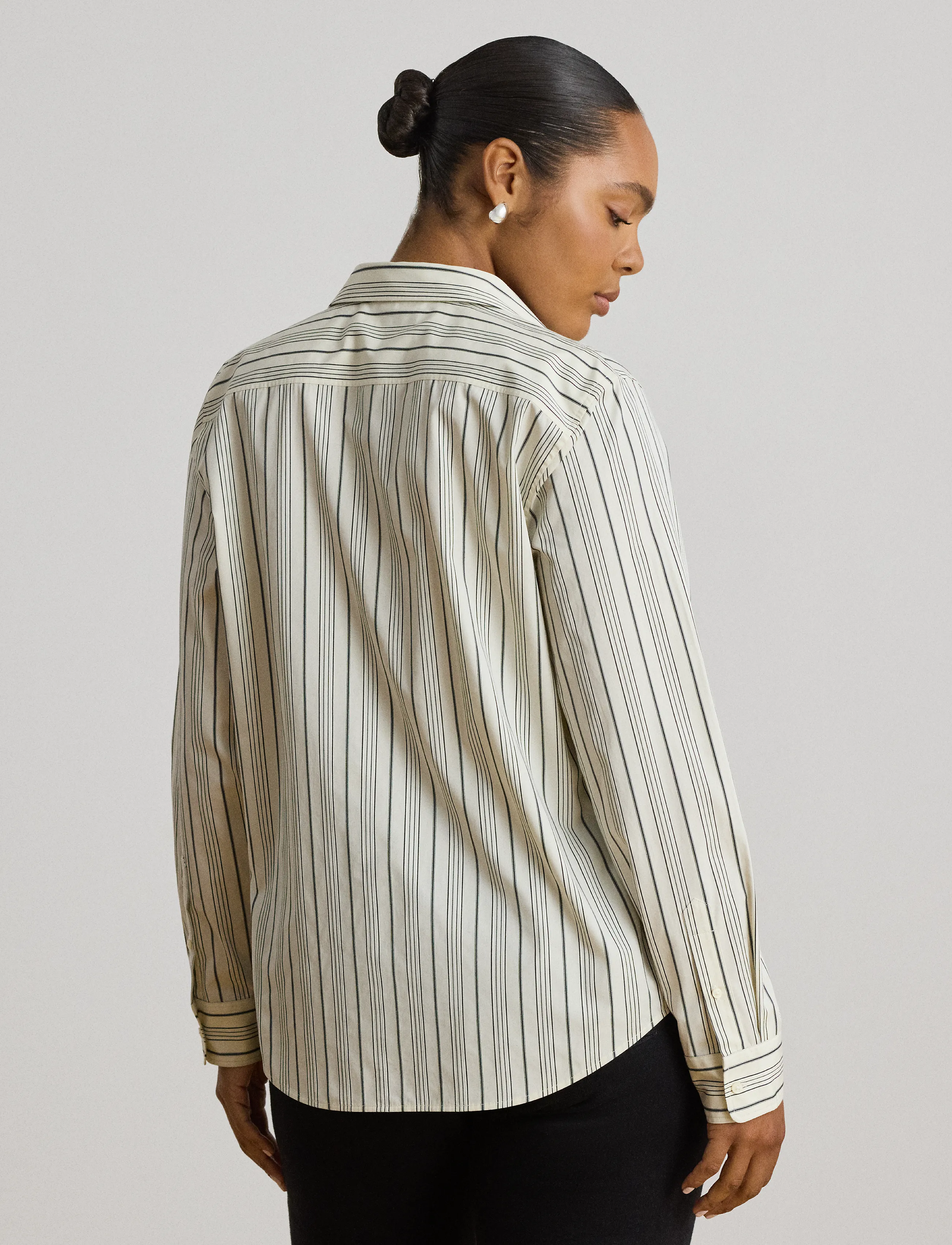 Lauren Ralph Lauren - Classic Fit Striped Cotton Dobby Shirt - cream/black - 2