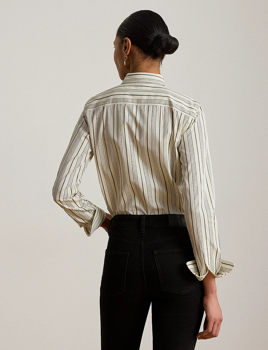 Lauren Ralph Lauren - Classic Fit Striped Cotton Dobby Shirt - cream/black - 5