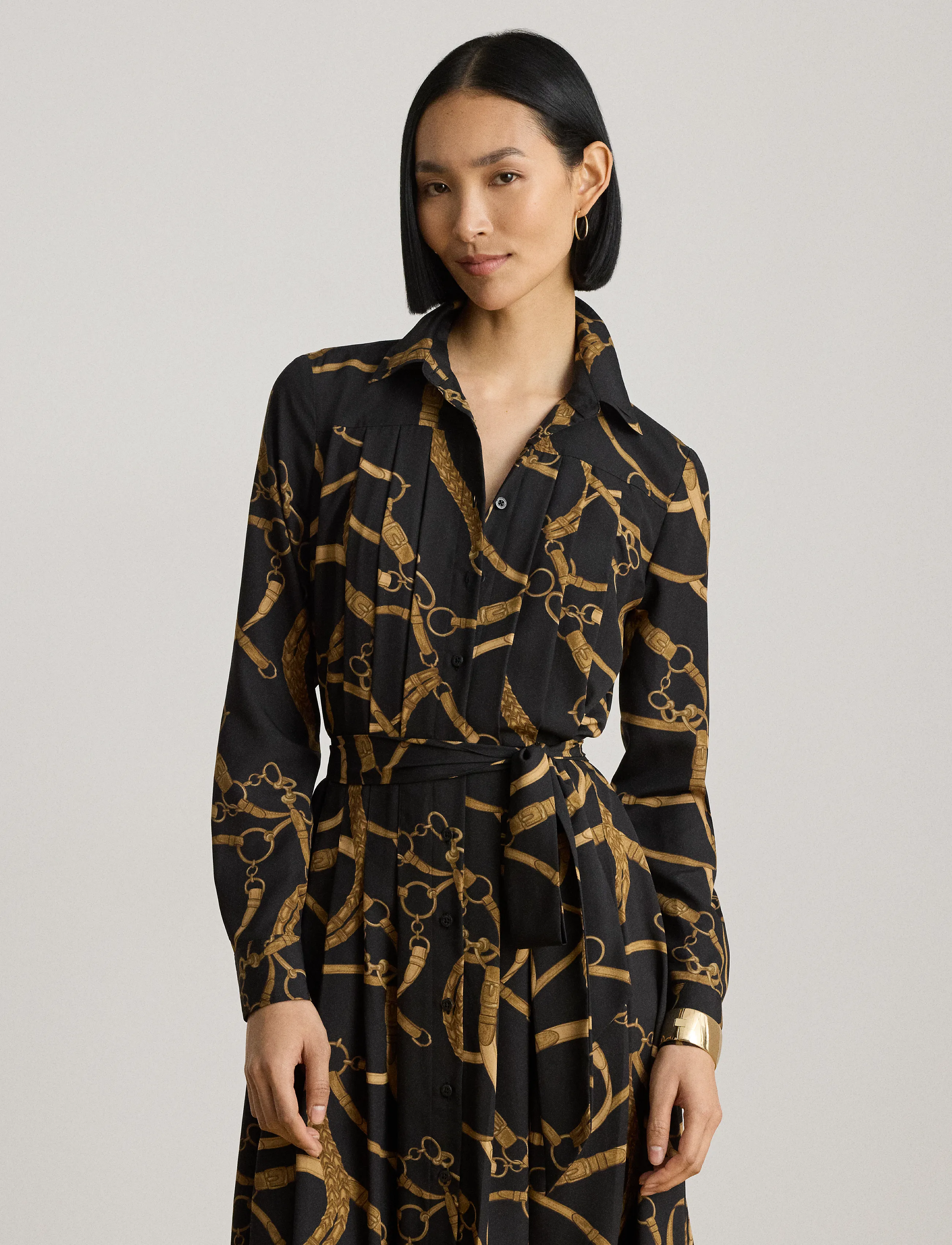 Lauren Ralph Lauren Belting-Print Pleated Crepe Shirtdress skjortklänningar dam – bild 6