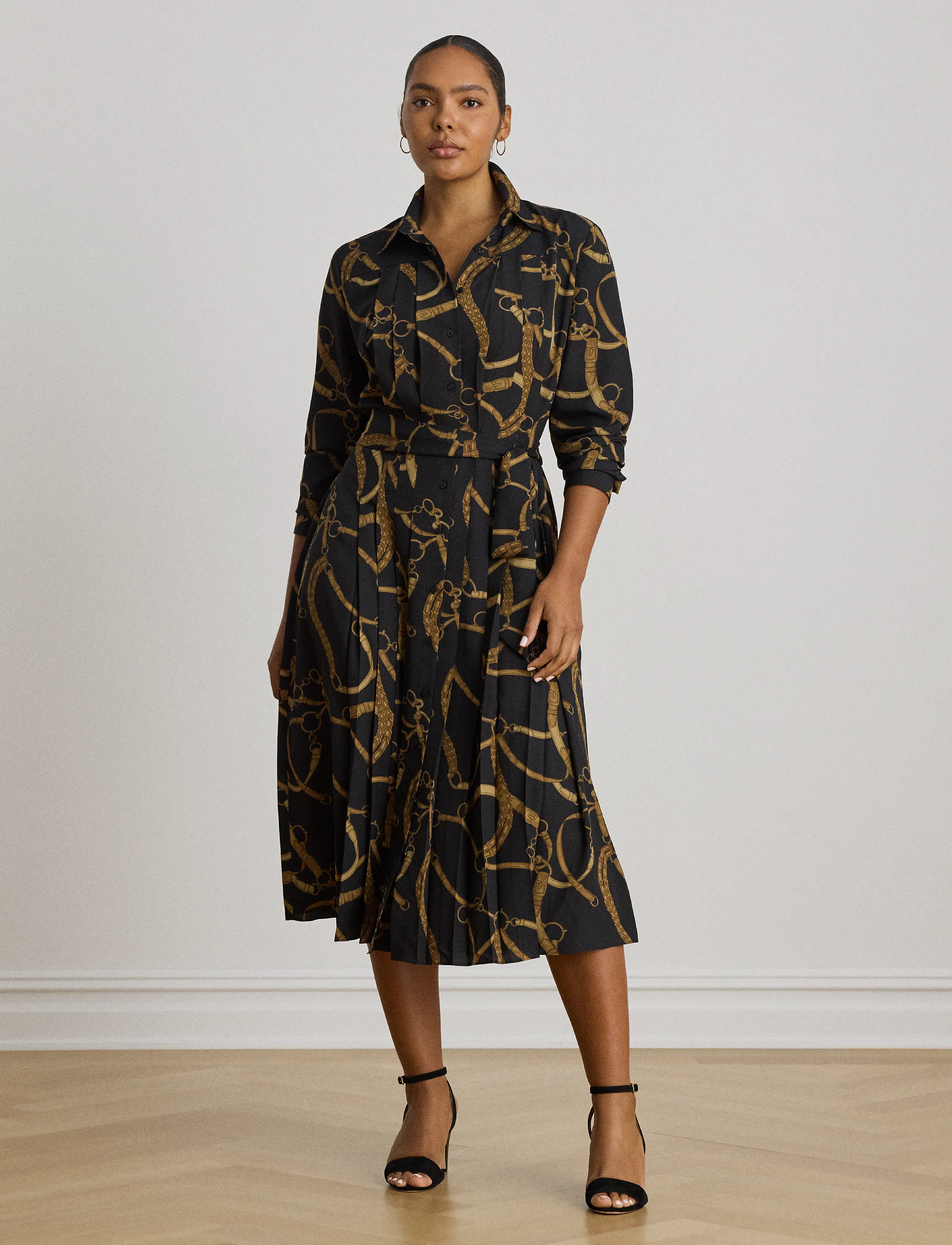Lauren Ralph Lauren Belting-Print Pleated Crepe Shirtdress skjortklänningar dam – bild 7