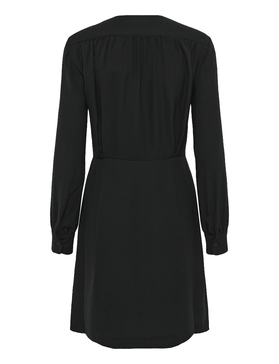 Lauren Ralph Lauren - Double-Breasted Georgette Dress - kurze kleider - black - 2