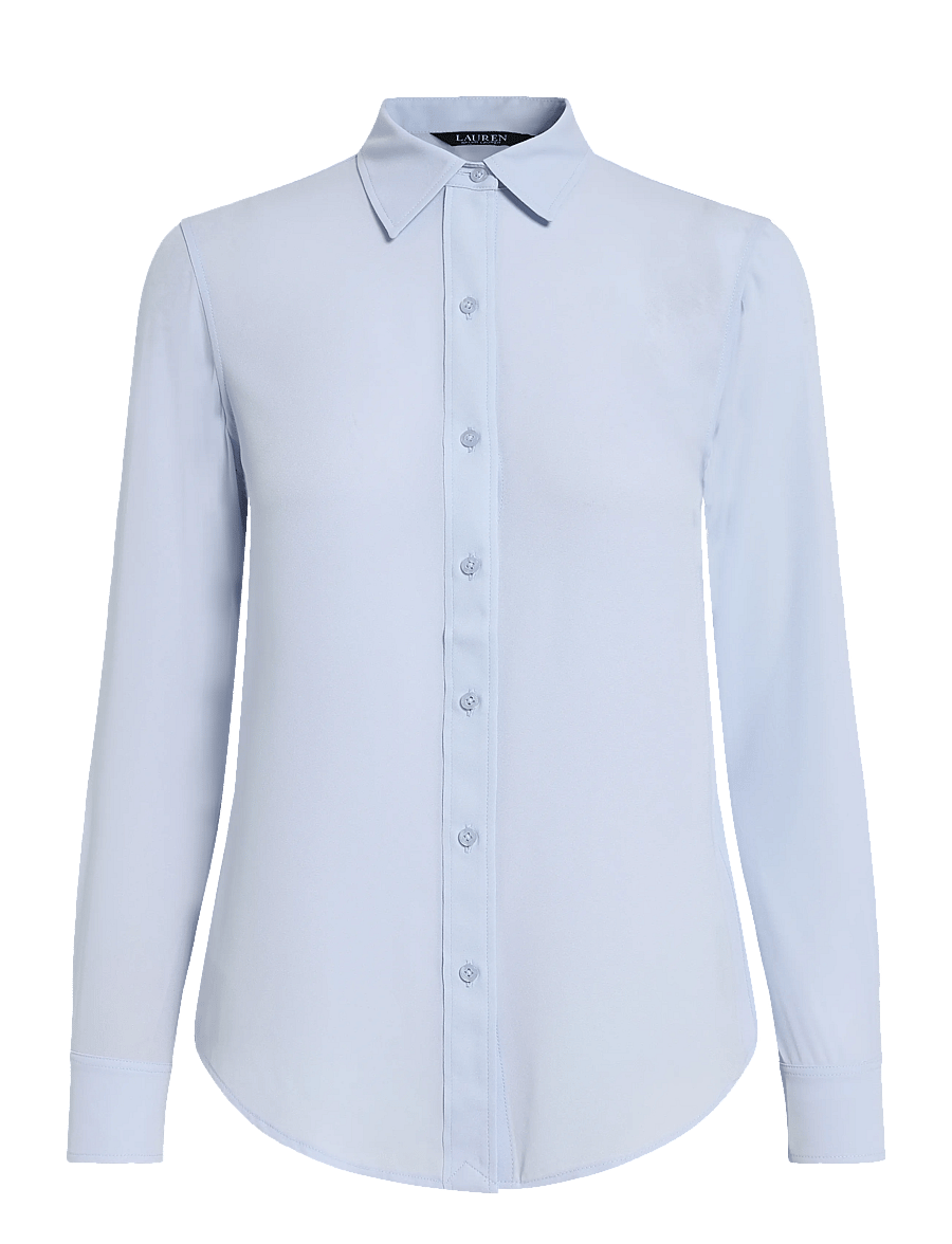 Lauren Ralph Lauren - DRAPEY POLY GGT 122-WVN-SHIRT - långärmade blusar - icy blue - 1