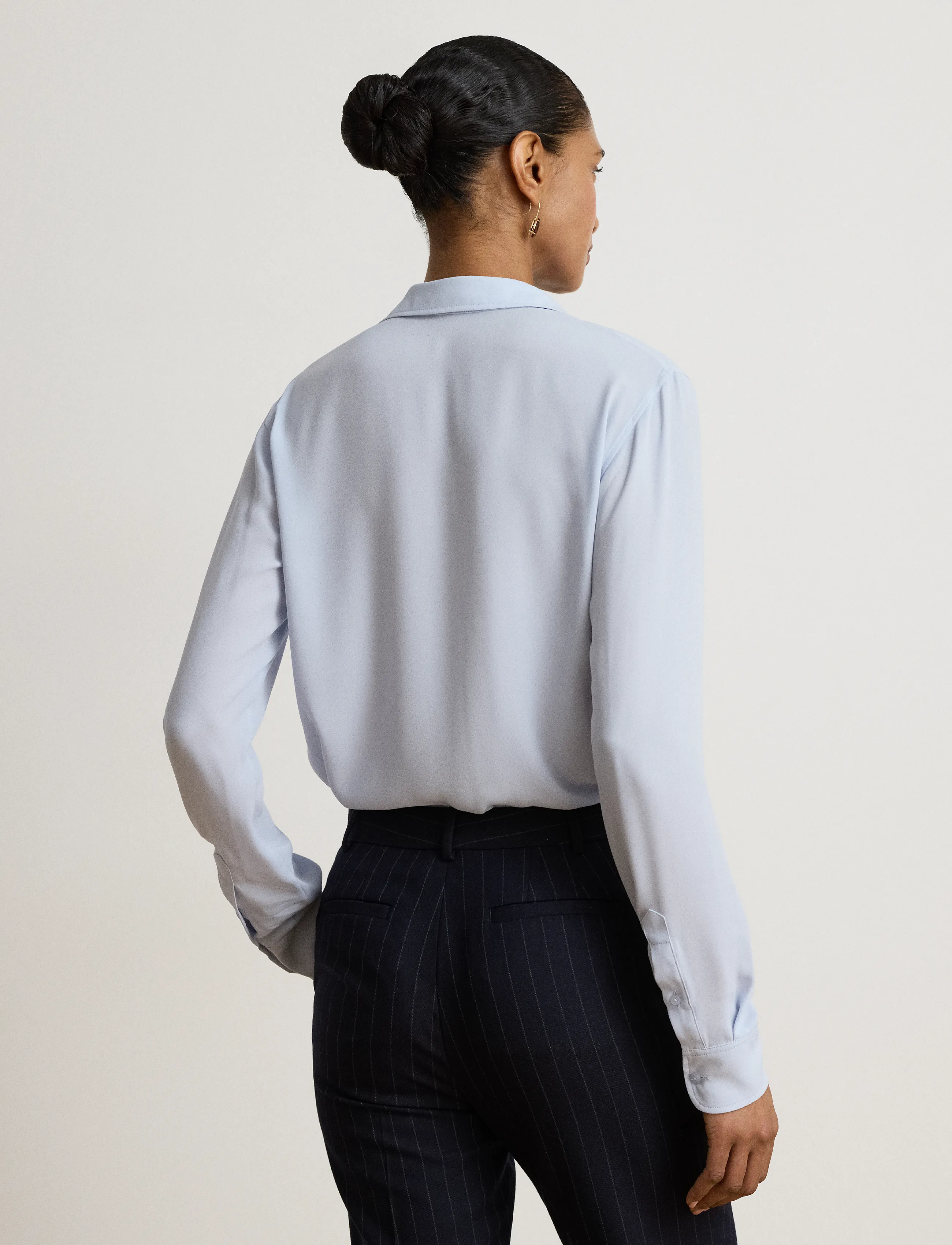 Lauren Ralph Lauren - DRAPEY POLY GGT 122-WVN-SHIRT - langærmede bluser - icy blue - 2
