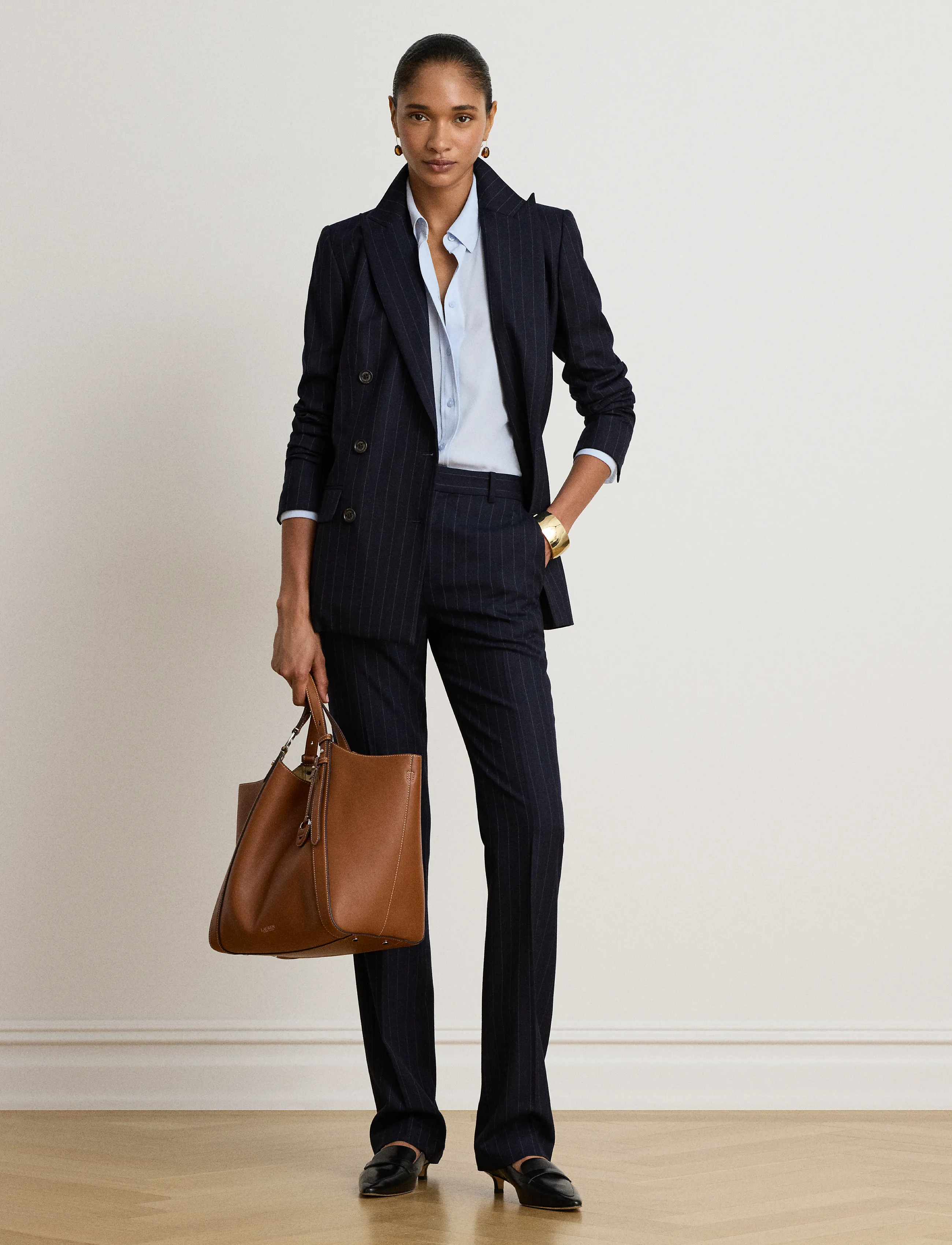 Lauren Ralph Lauren - DRAPEY POLY GGT 122-WVN-SHIRT - langærmede bluser - icy blue - 3