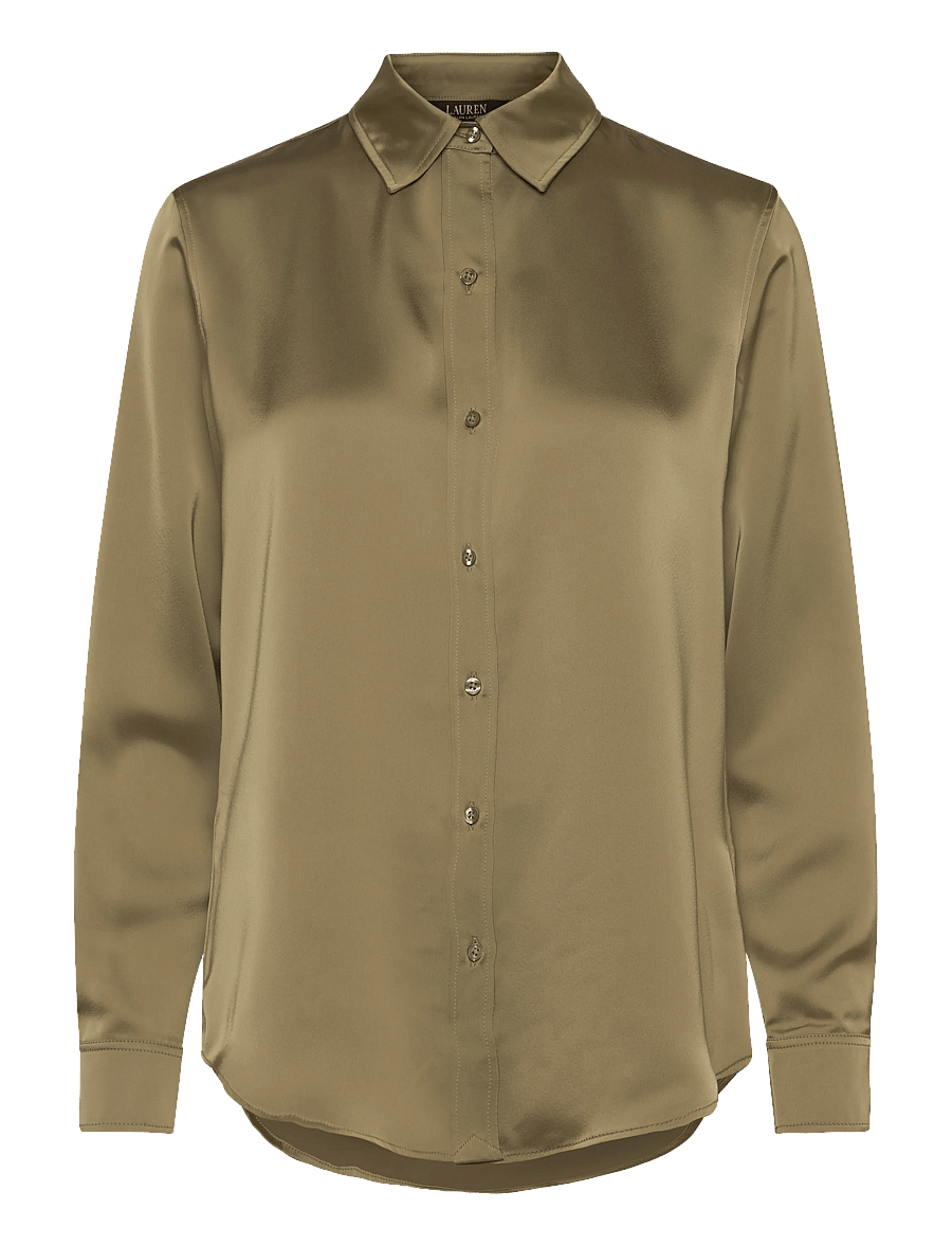 Lauren Ralph Lauren - Classic Fit Satin Charmeuse Shirt - chemises à manches longues - light agave - 0