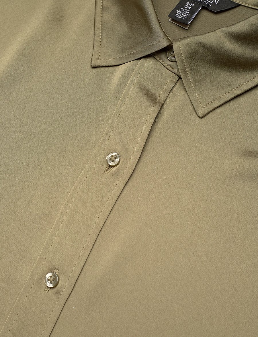 Lauren Ralph Lauren - Classic Fit Satin Charmeuse Shirt - chemises à manches longues - light agave - 2