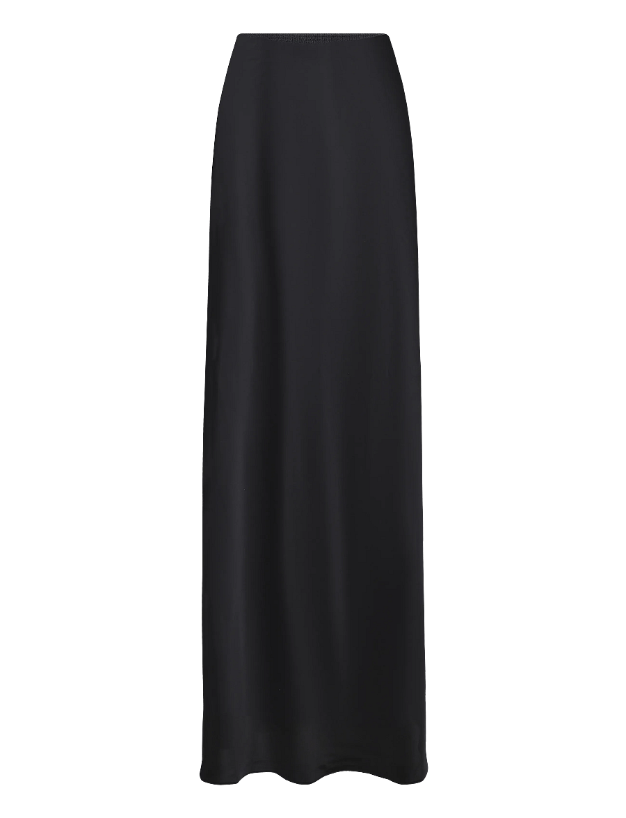Lauren Ralph Lauren - Satin Charmeuse Maxiskirt - satinkjolar - black - 1