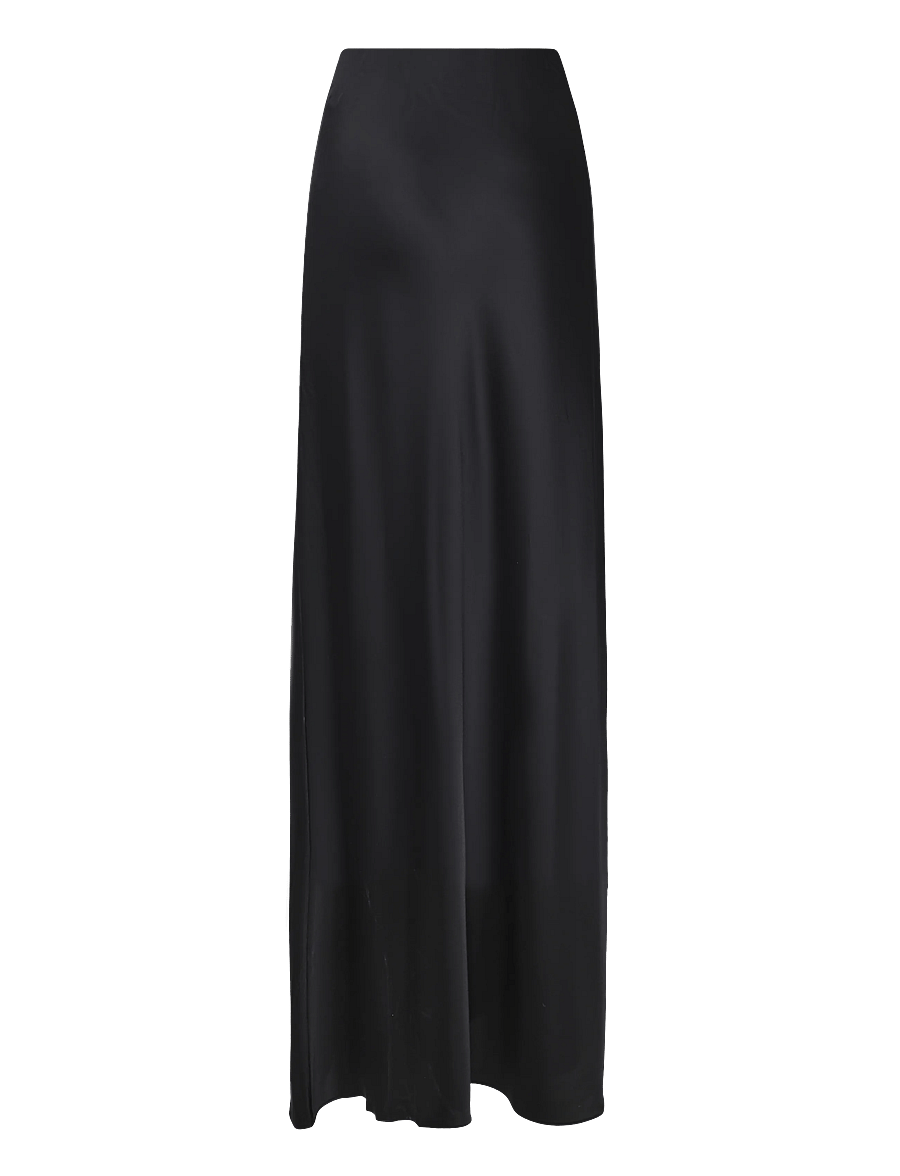 Lauren Ralph Lauren - Satin Charmeuse Maxiskirt - satinkjolar - black - 2