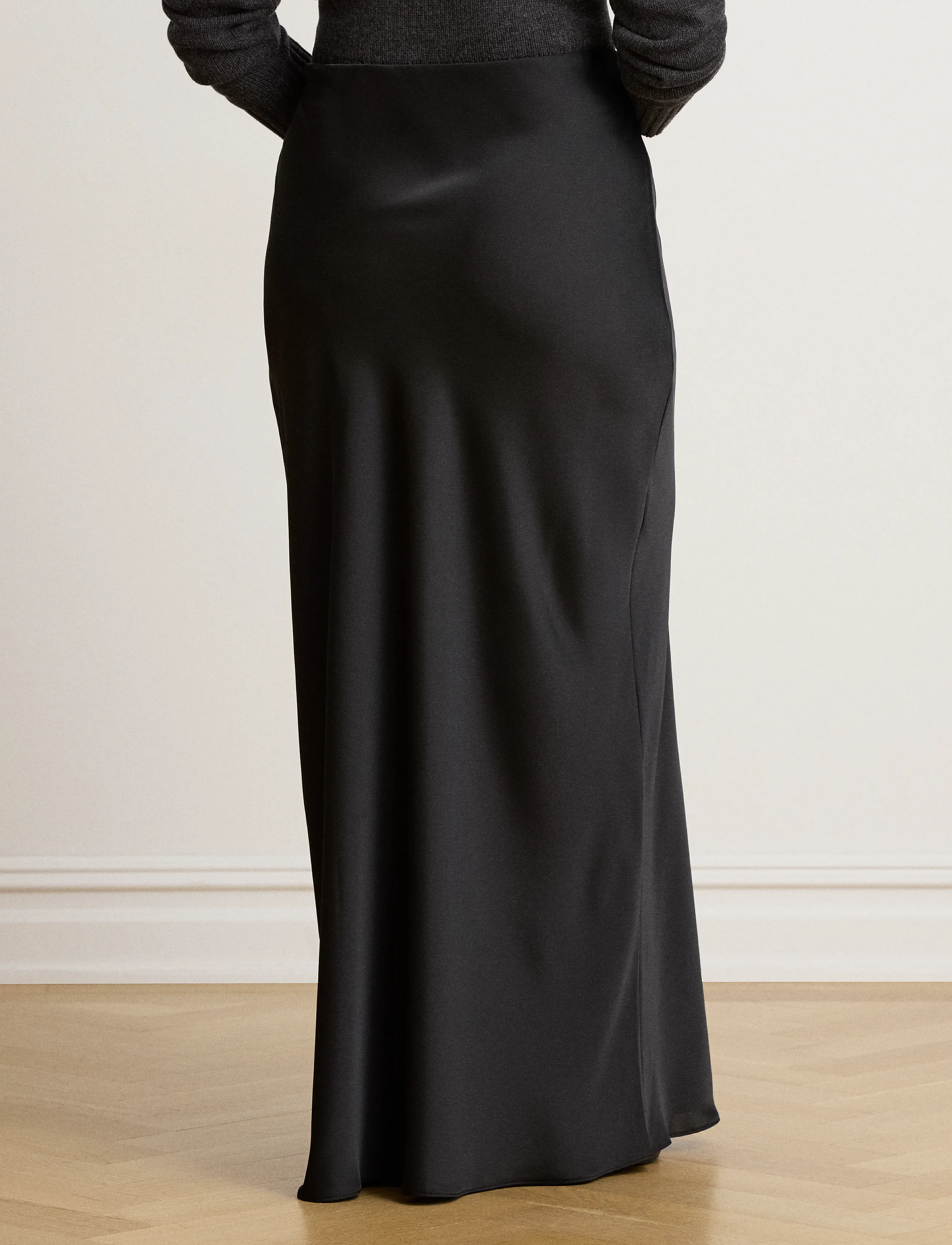 Lauren Ralph Lauren - Satin Charmeuse Maxiskirt - satinkjolar - black - 3