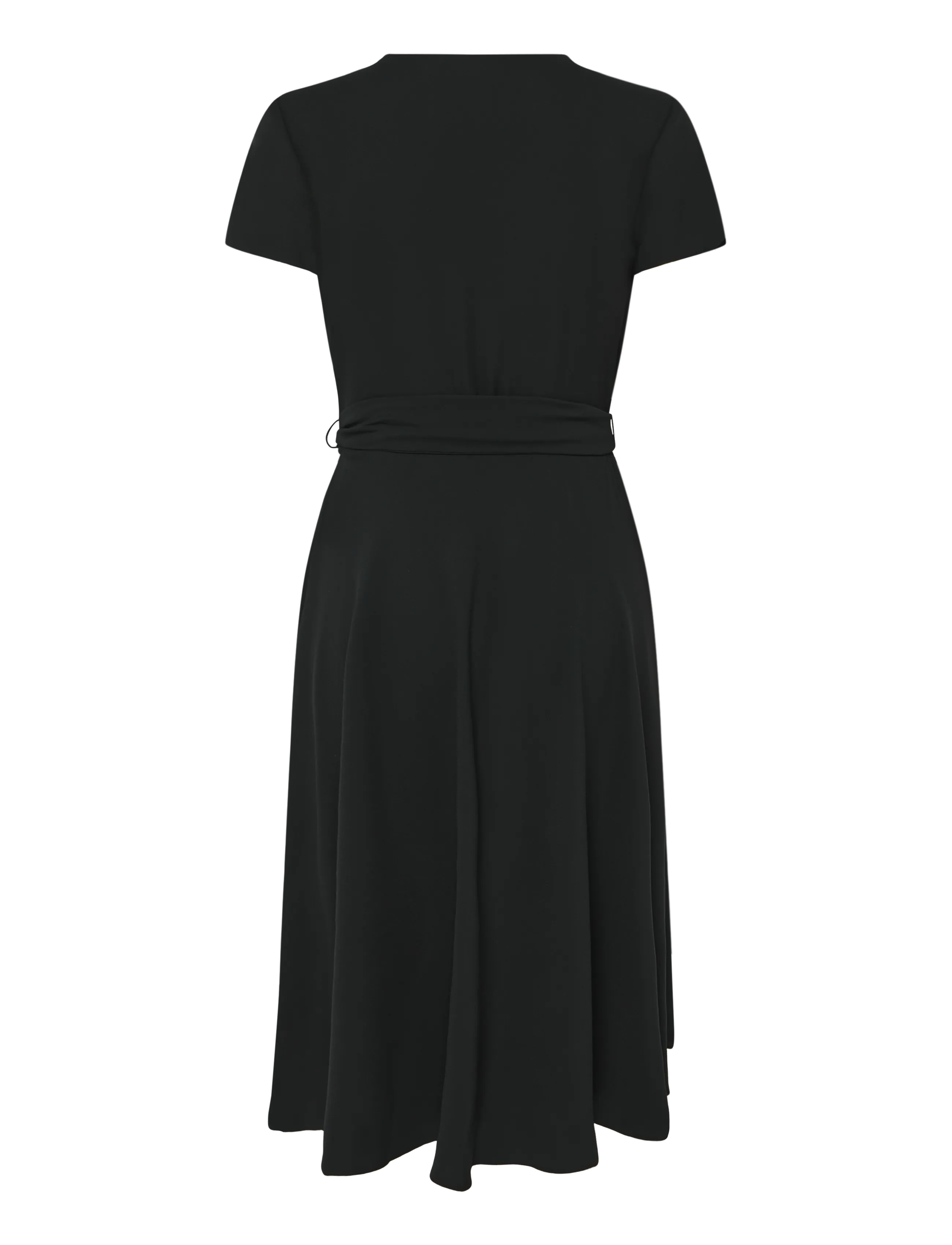 Lauren Ralph Lauren - Belted Georgette Surplice Dress - slå-om-kjoler - black - 2