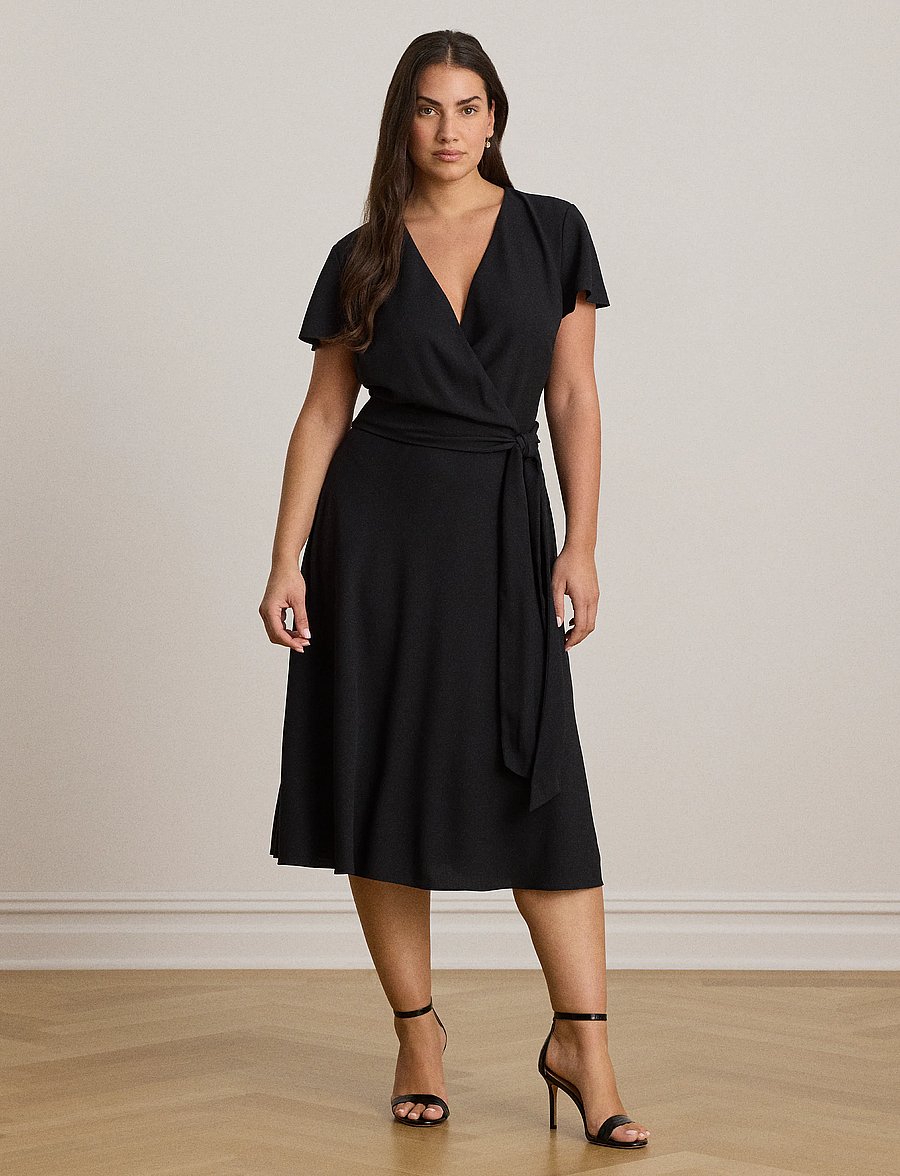 lauren ralph lauren surplice georgette midi dress Lauren Ralph Lauren Women's Surplice Georgette Midi Dress, Black, 12